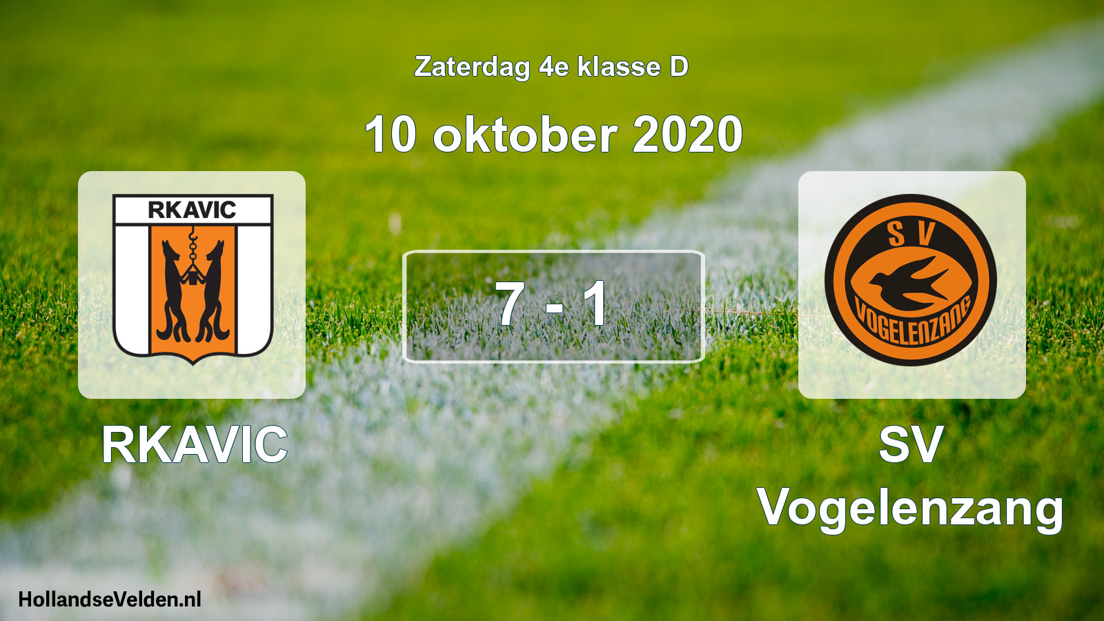 Total number of matches played: RKAVIC - SV Vogelenzang 7 - 1 (10 October 2020)