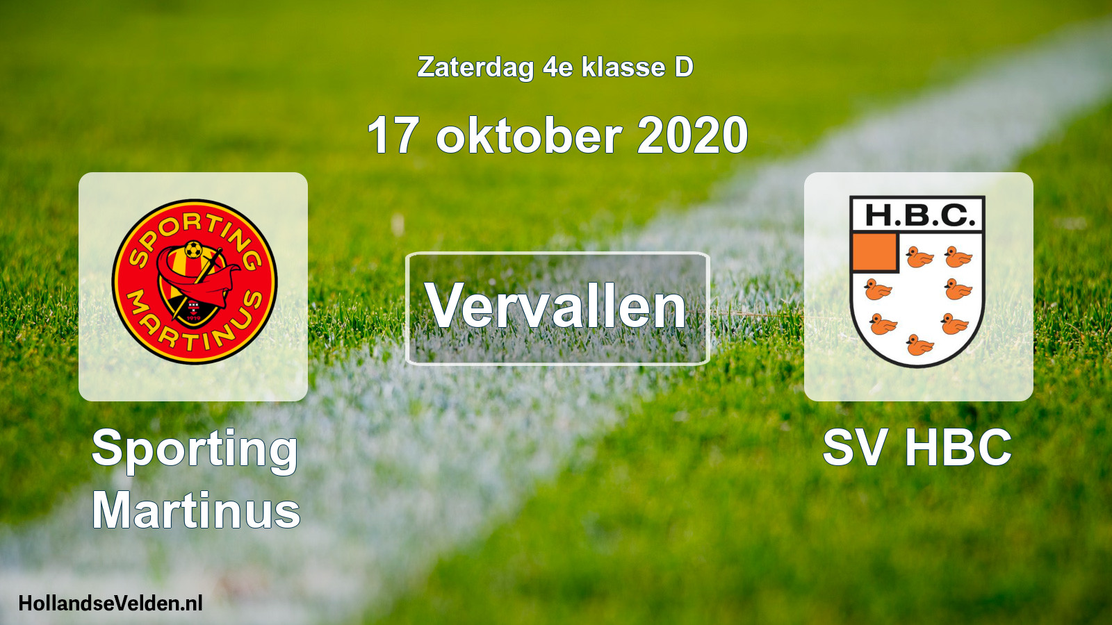 Scheduled Match: Sporting Martinus - SV HBC (17 October 2020)