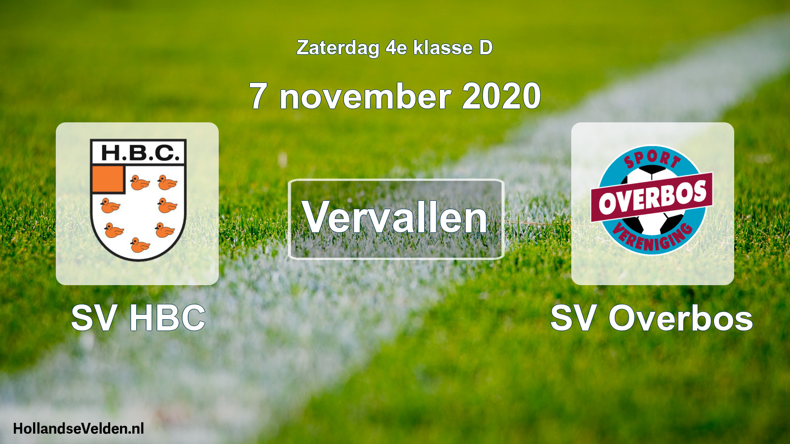 Scheduled Match: SV HBC - SV Overbos (7 November 2020)