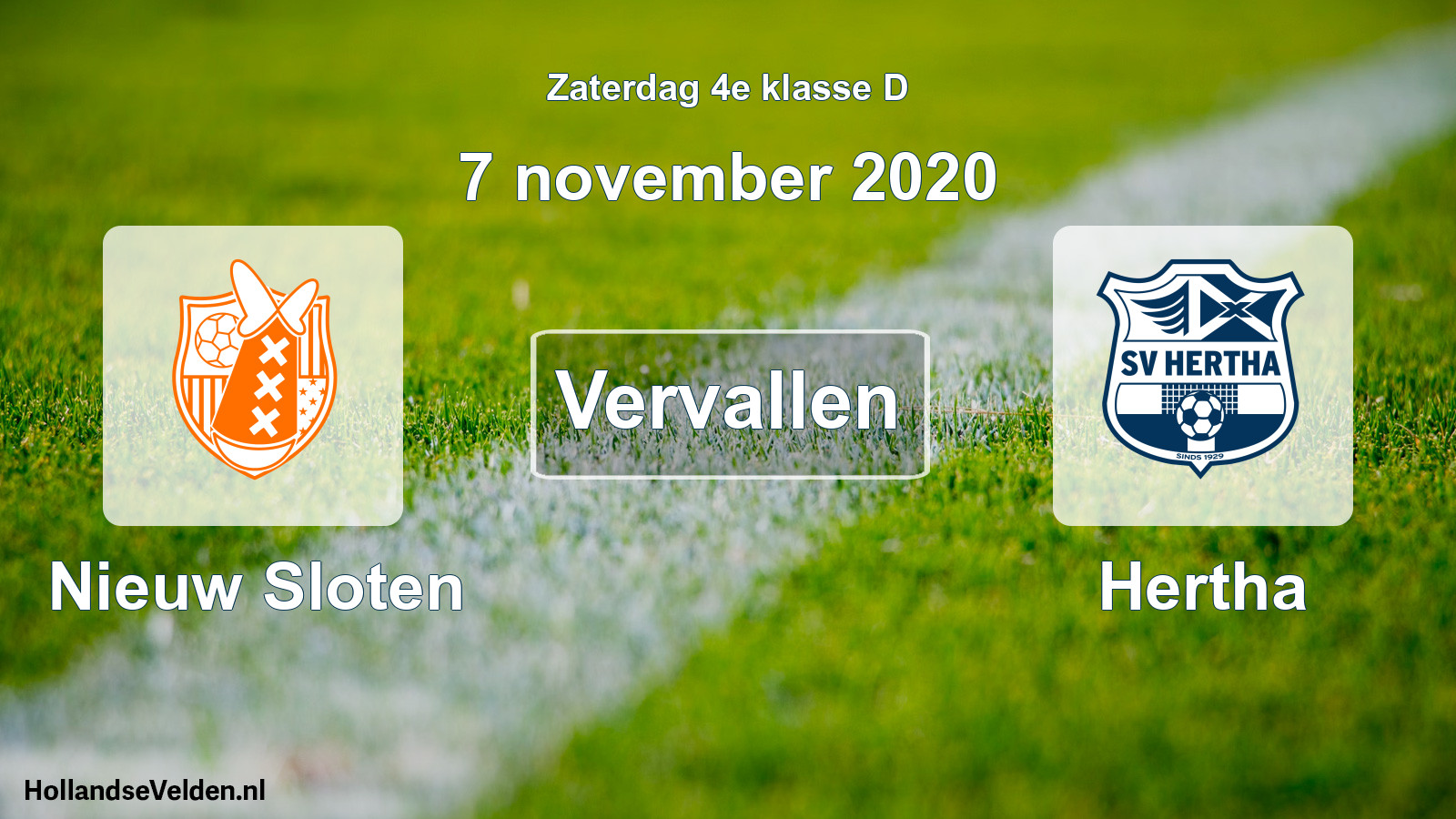 Scheduled Match: Nieuw Sloten - Hertha (7 November 2020)