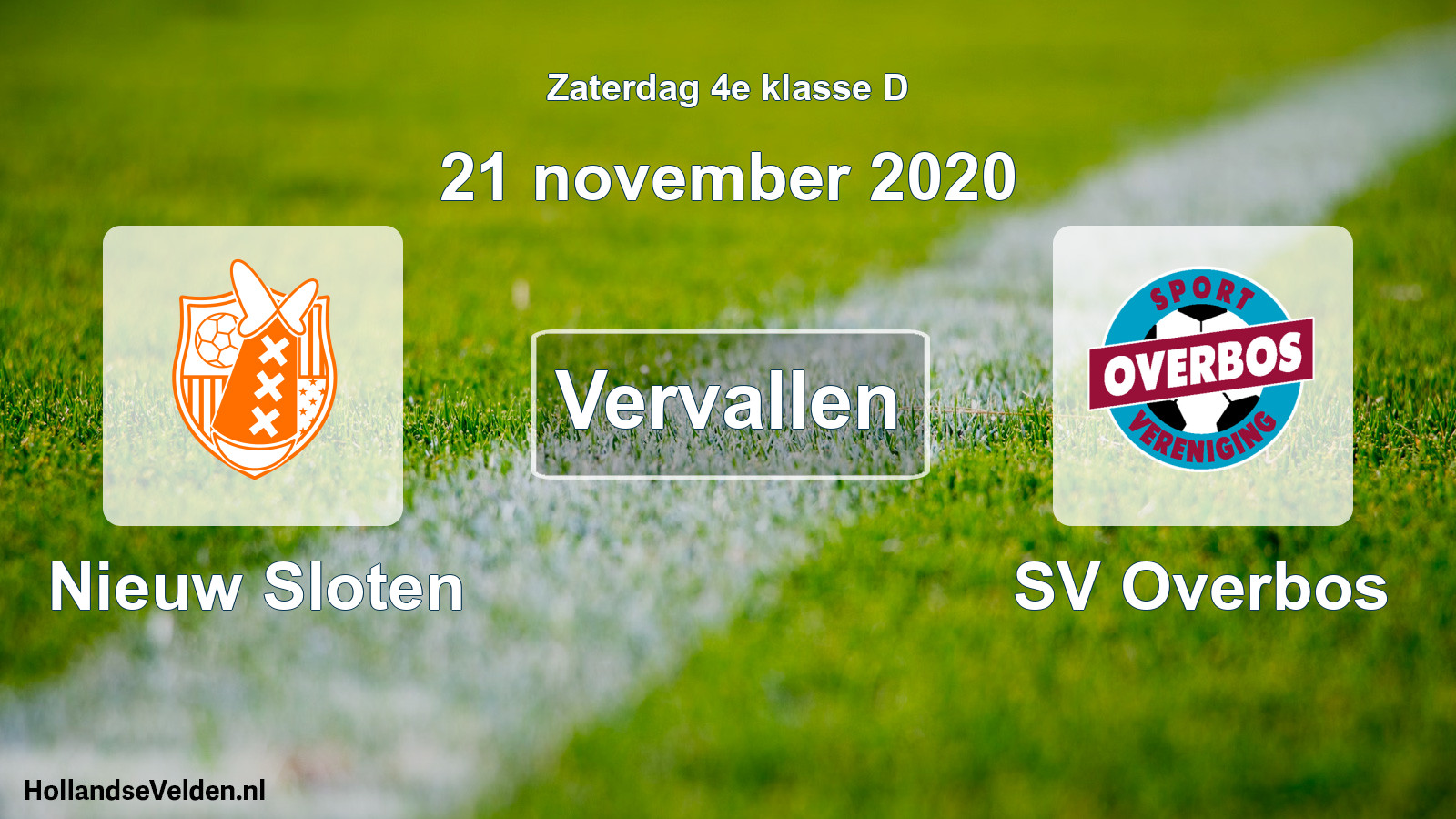 Scheduled Match: Nieuw Sloten - SV Overbos (21 November 2020)