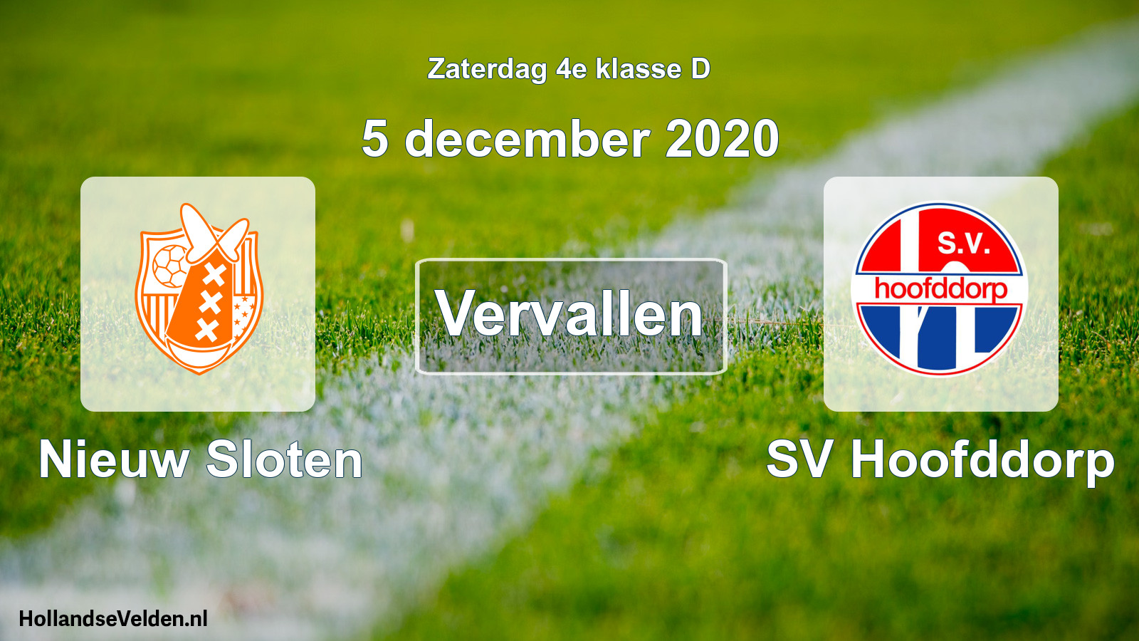 Scheduled Match: Nieuw Sloten - SV Hoofddorp (5 December 2020)