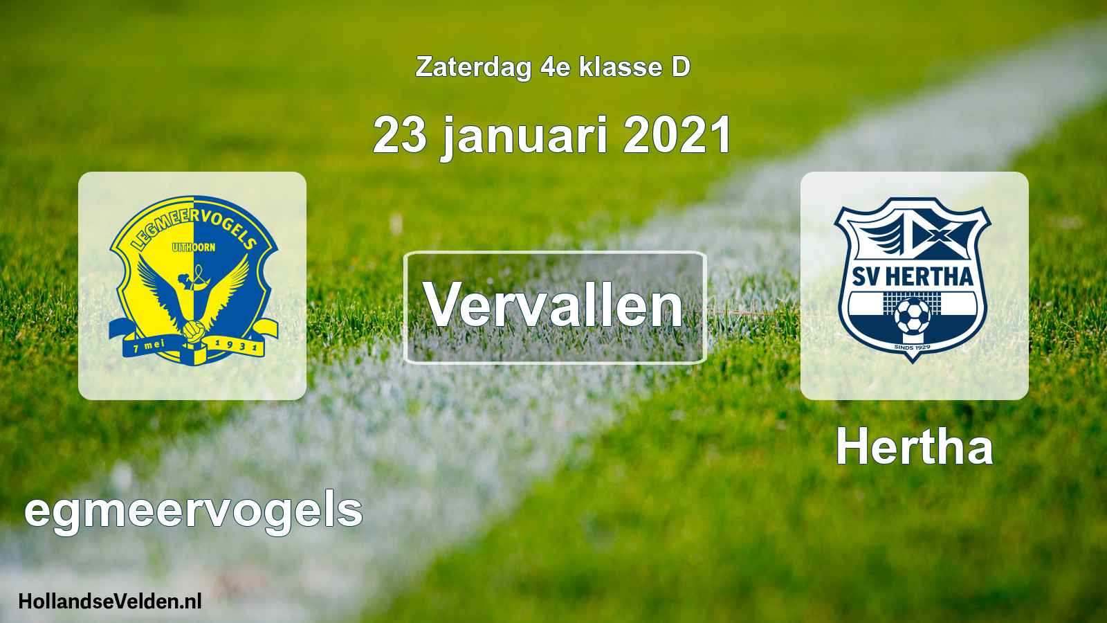 Scheduled Match: Legmeervogels - Hertha (23 January 2021)
