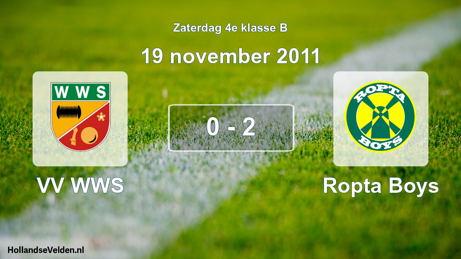 Total number of matches played: VV WWS - Ropta Boys 0 - 2 (19 November 2011)