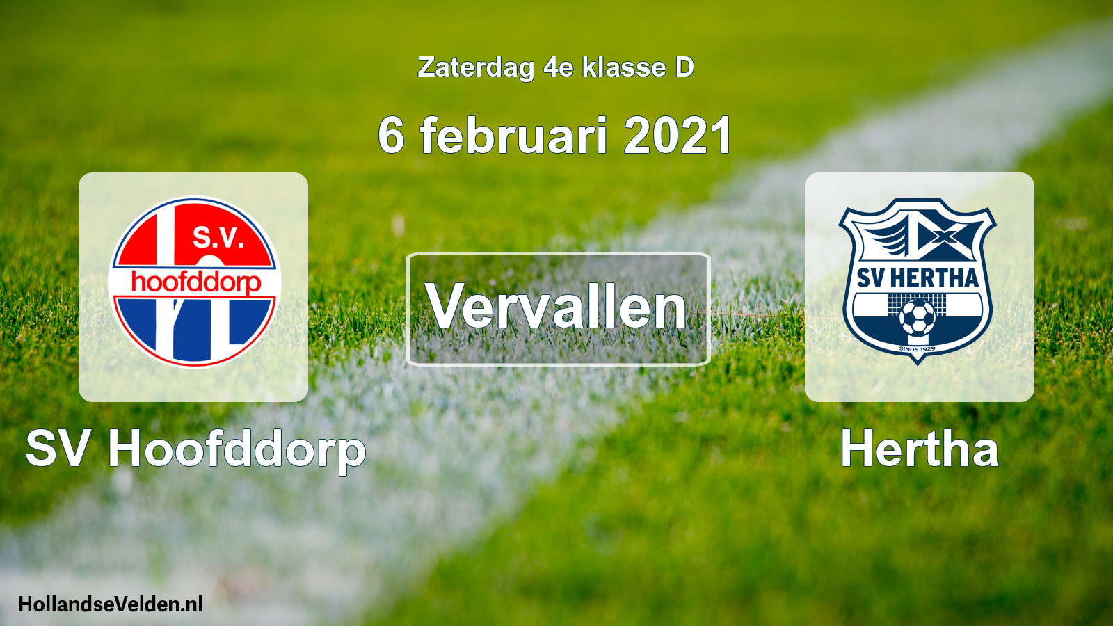 Scheduled Match: SV Hoofddorp - Hertha (6 February 2021)