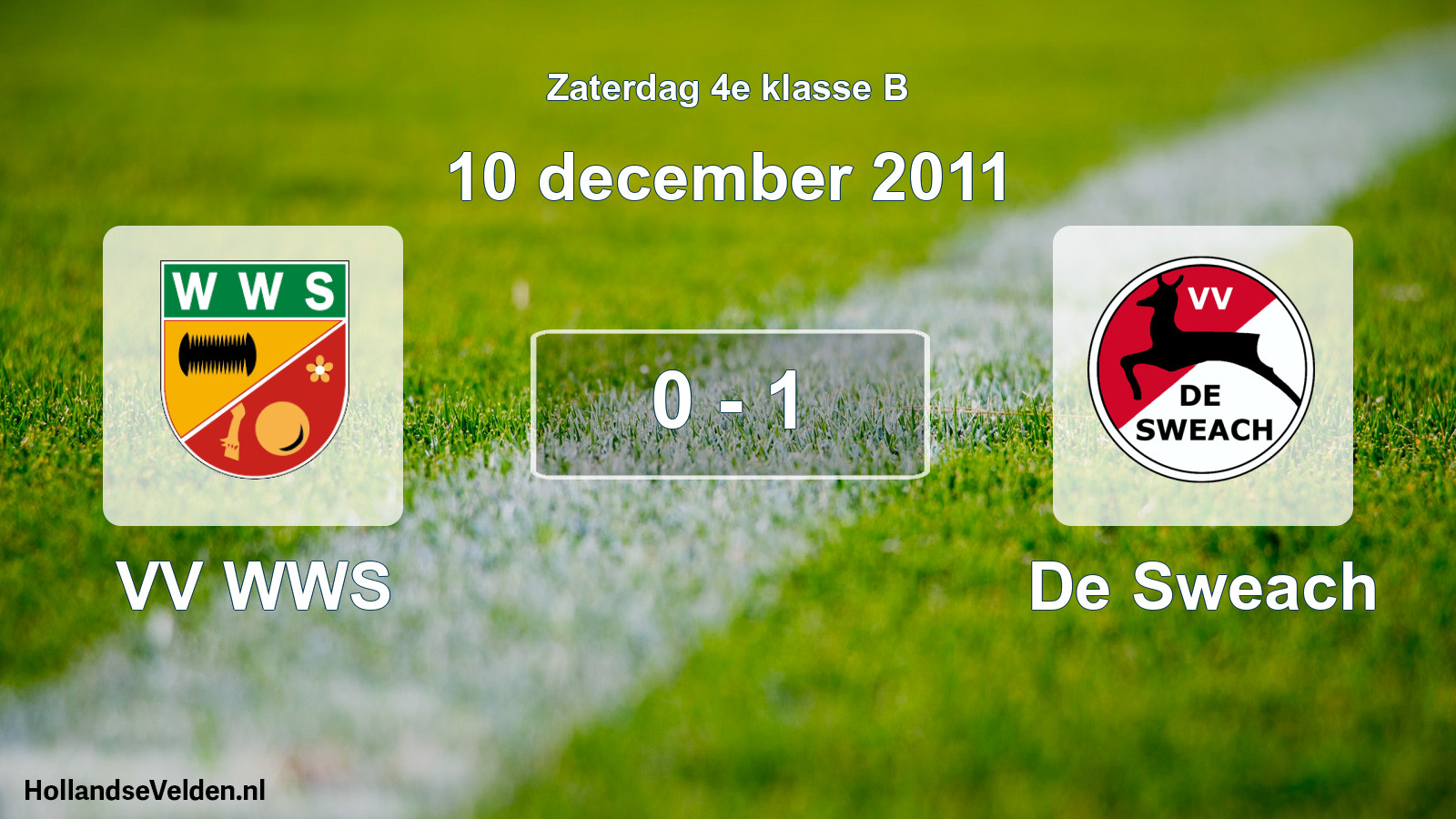 Total number of matches played: VV WWS - De Sweach 0 - 1 (10 December 2011)