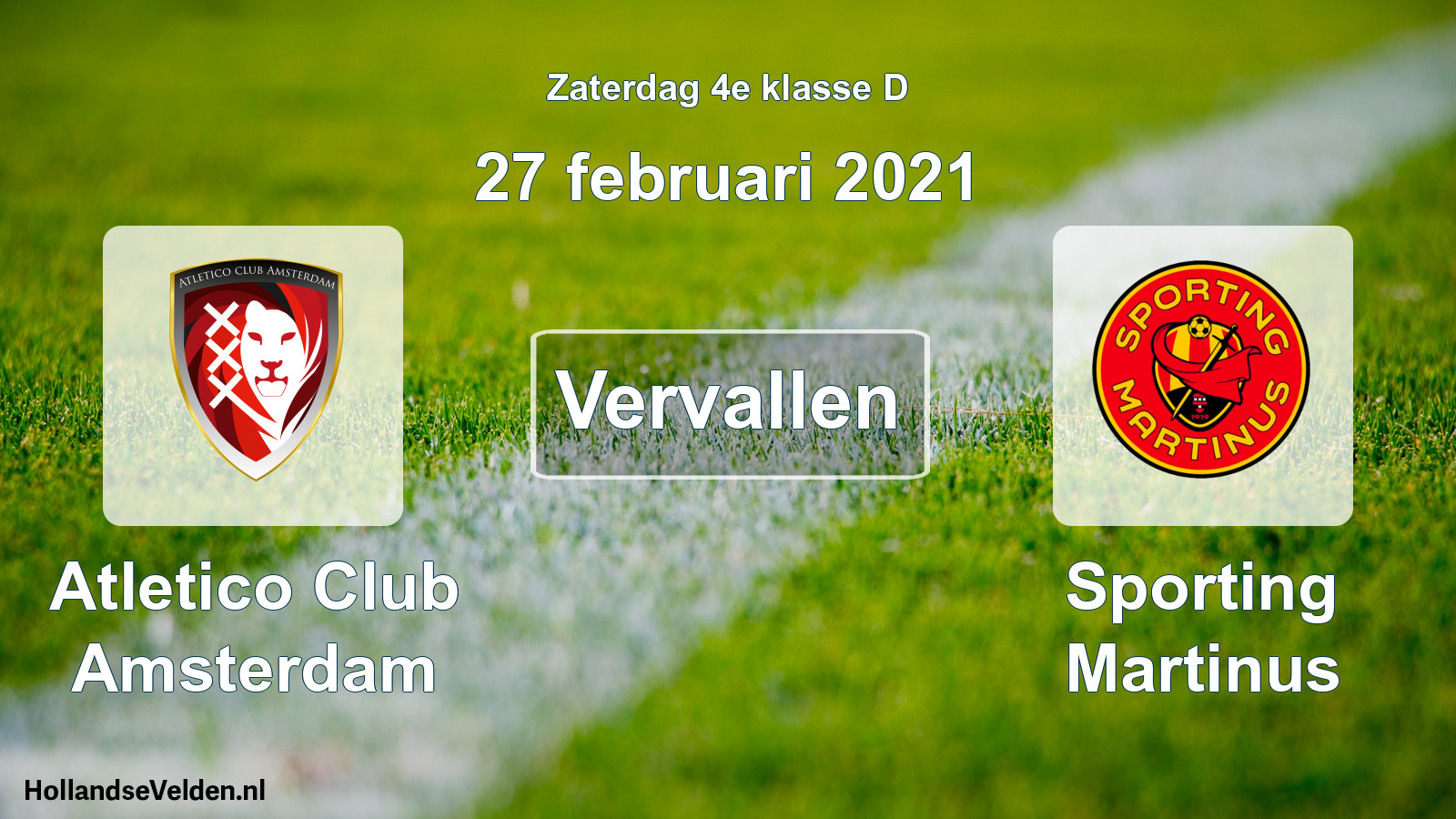 Scheduled Match: Atletico Club Amsterdam - Sporting Martinus (27 February 2021)