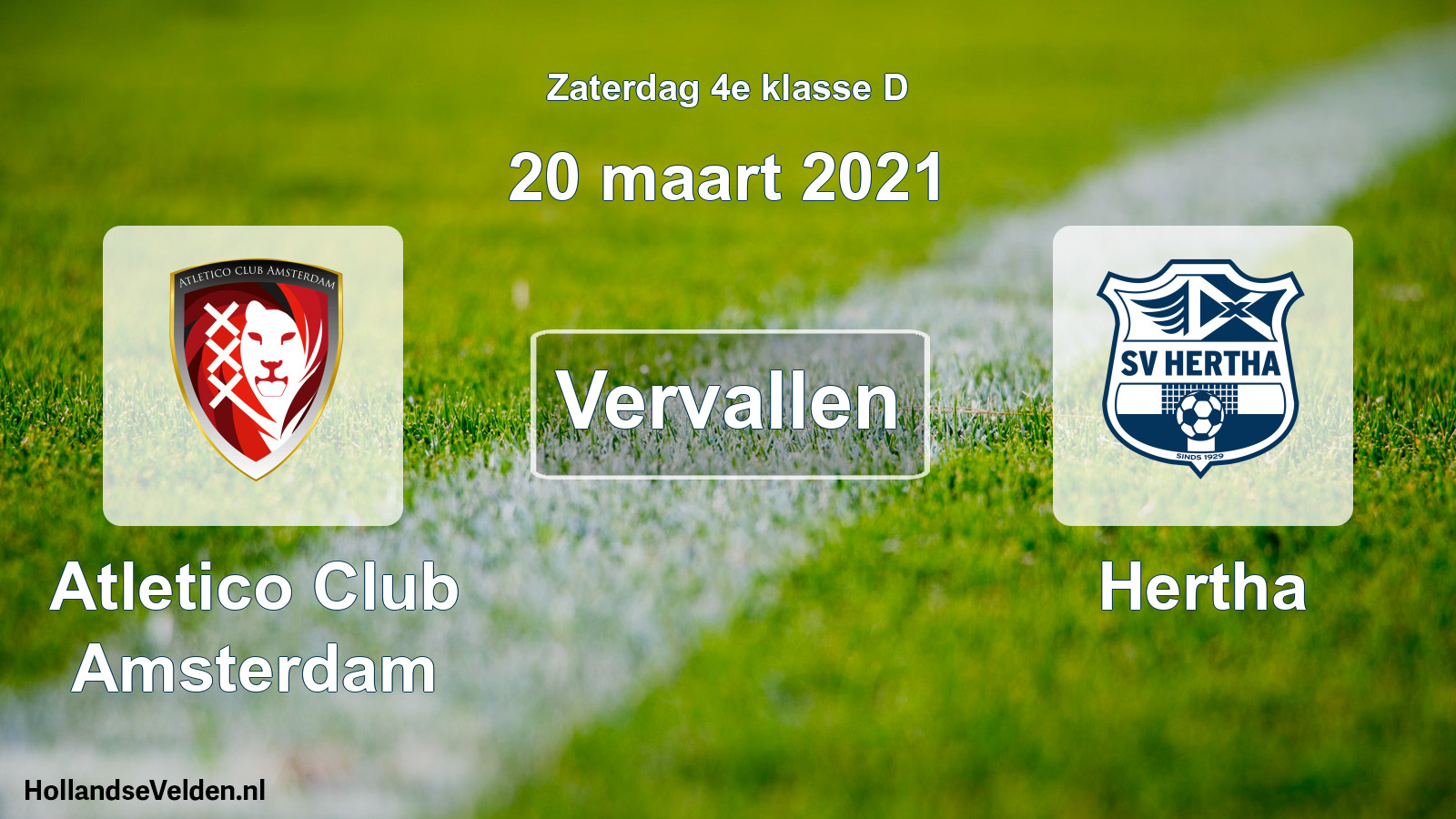 Scheduled Match: Atletico Club Amsterdam - Hertha (20 March 2021)