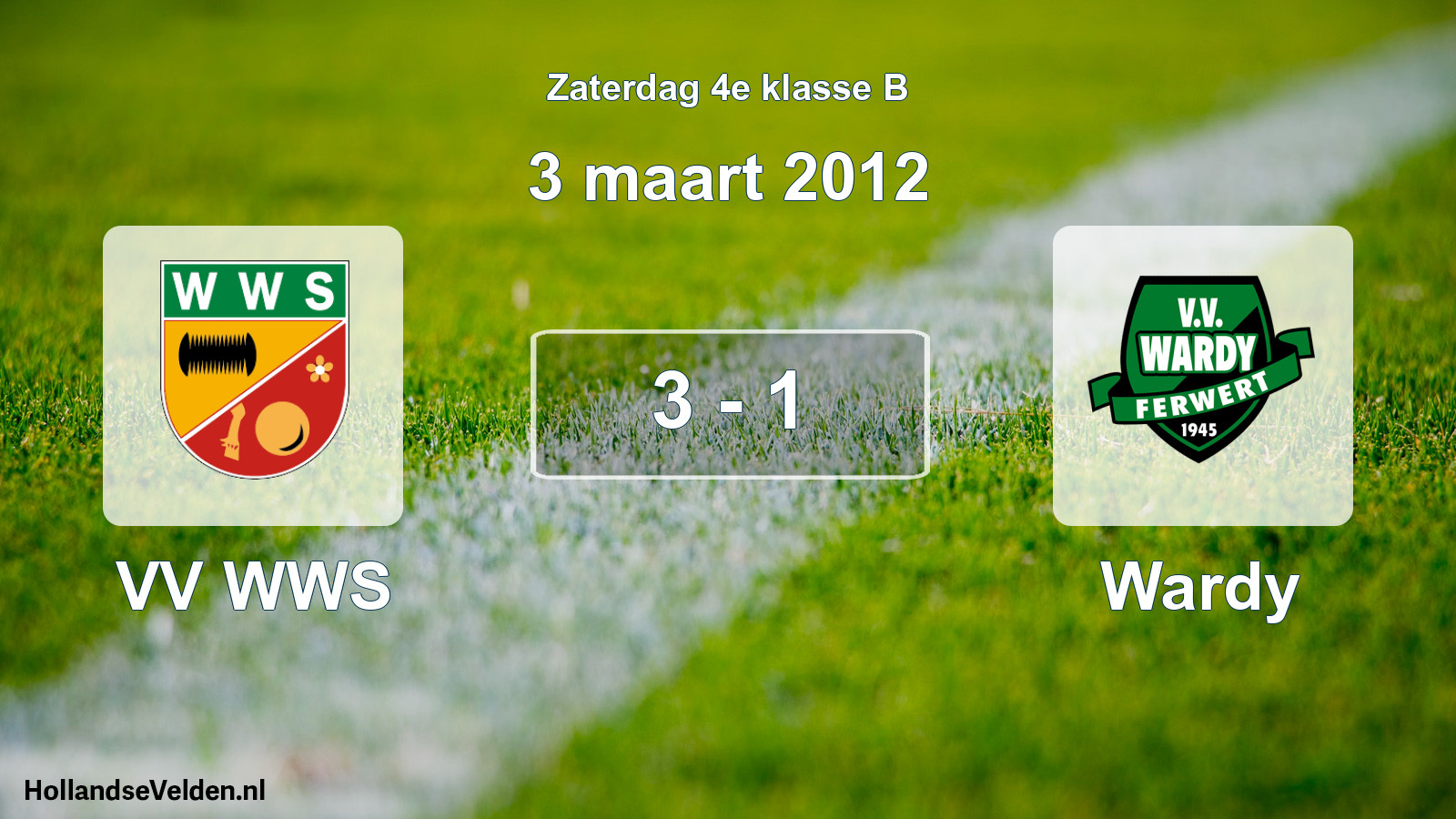 Total number of matches played: VV WWS - Wardy 3 - 1 (3 March 2012)