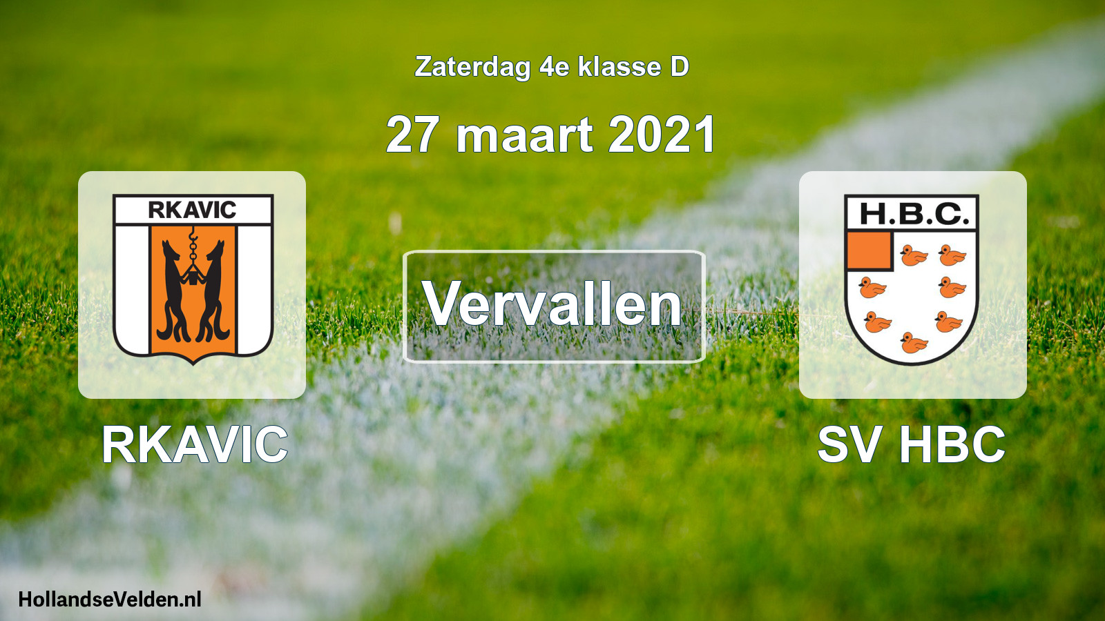 Scheduled Match: RKAVIC - SV HBC (27 March 2021)