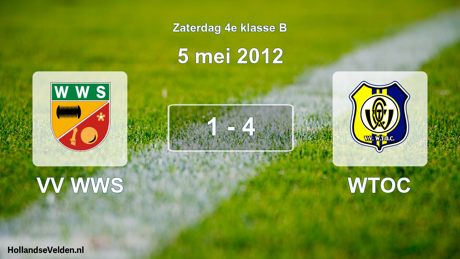 Total number of matches played: VV WWS - WTOC 1 - 4 (5 May 2012)