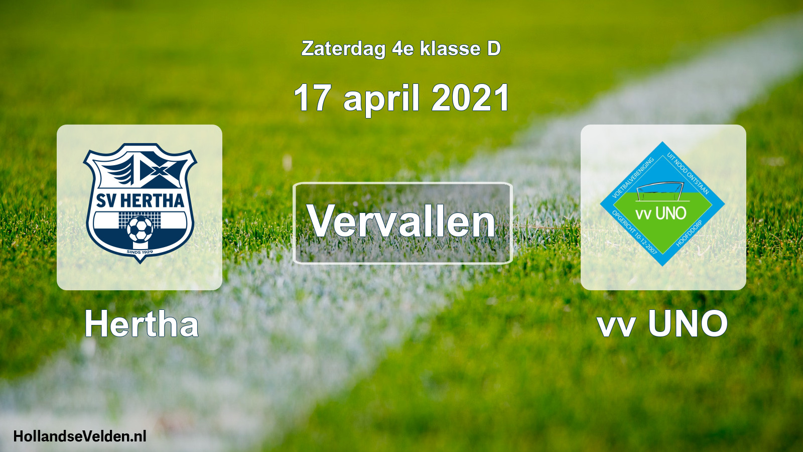 Scheduled Match: Hertha - vv UNO (17 April 2021)