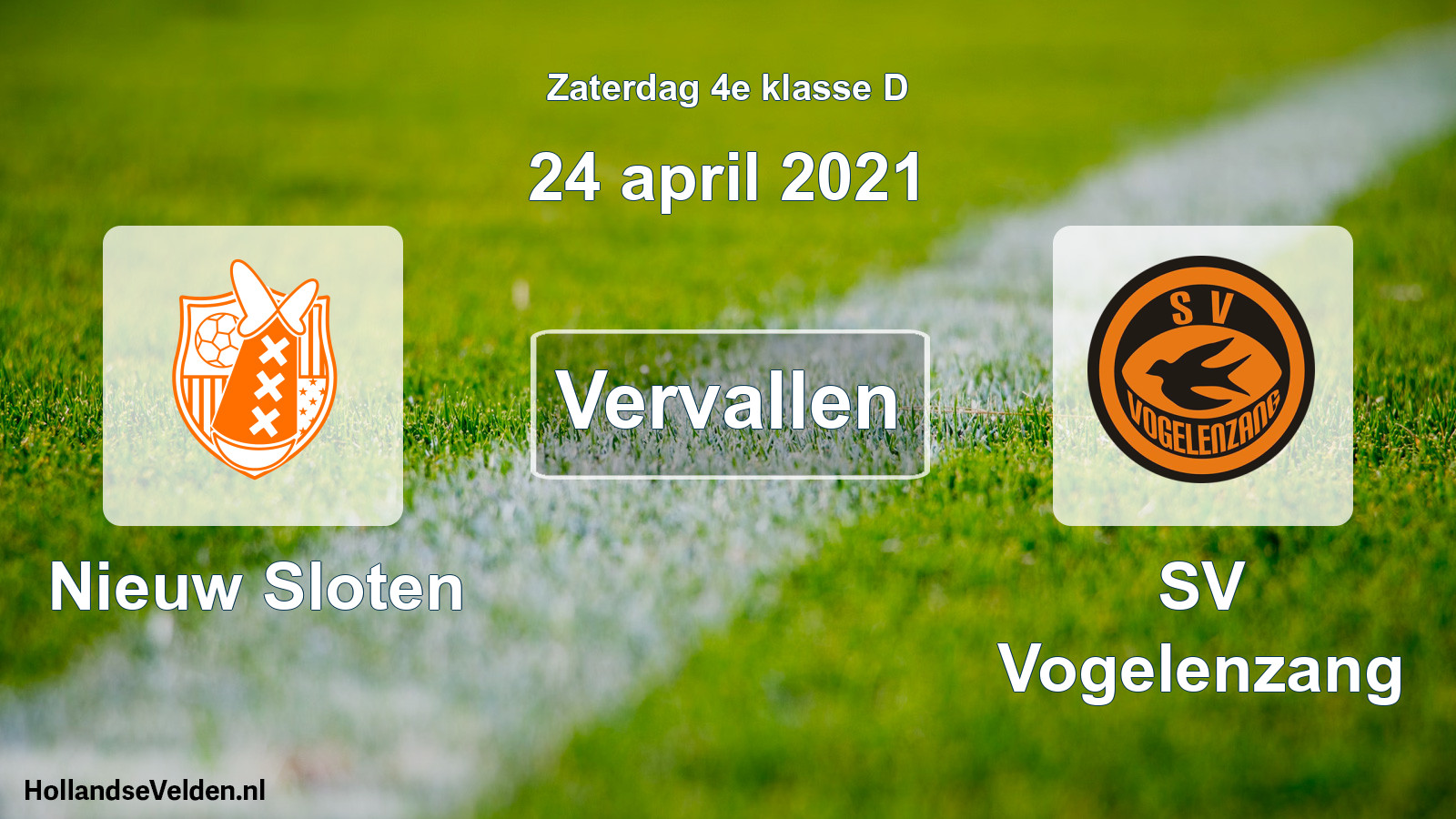 Scheduled Match: Nieuw Sloten - SV Vogelenzang (24 April 2021)