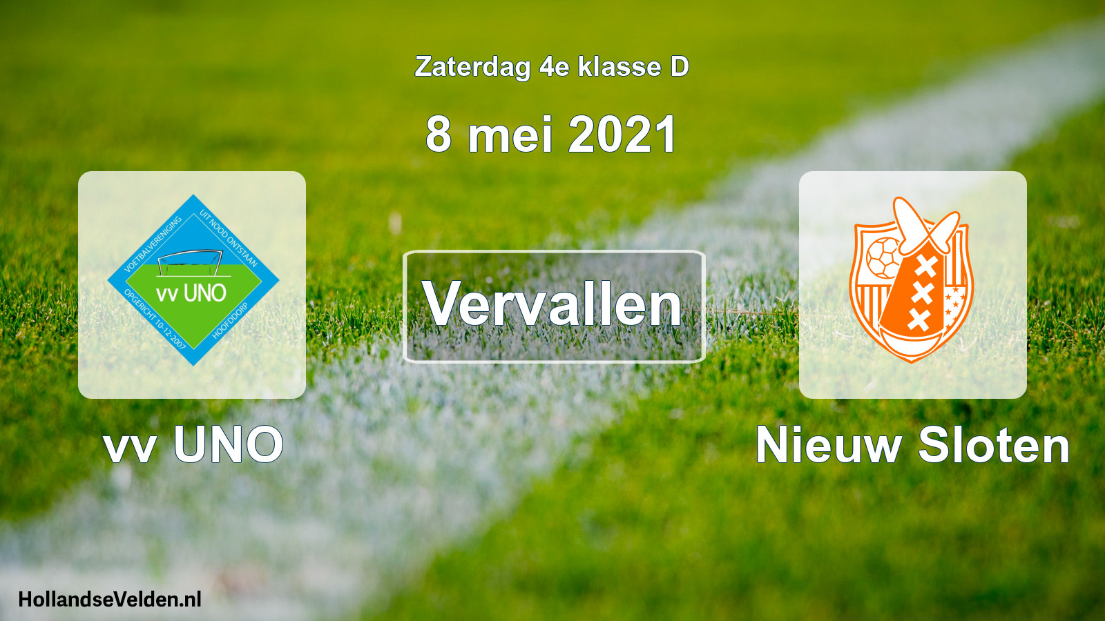 Scheduled Match: vv UNO - Nieuw Sloten (8 May 2021)