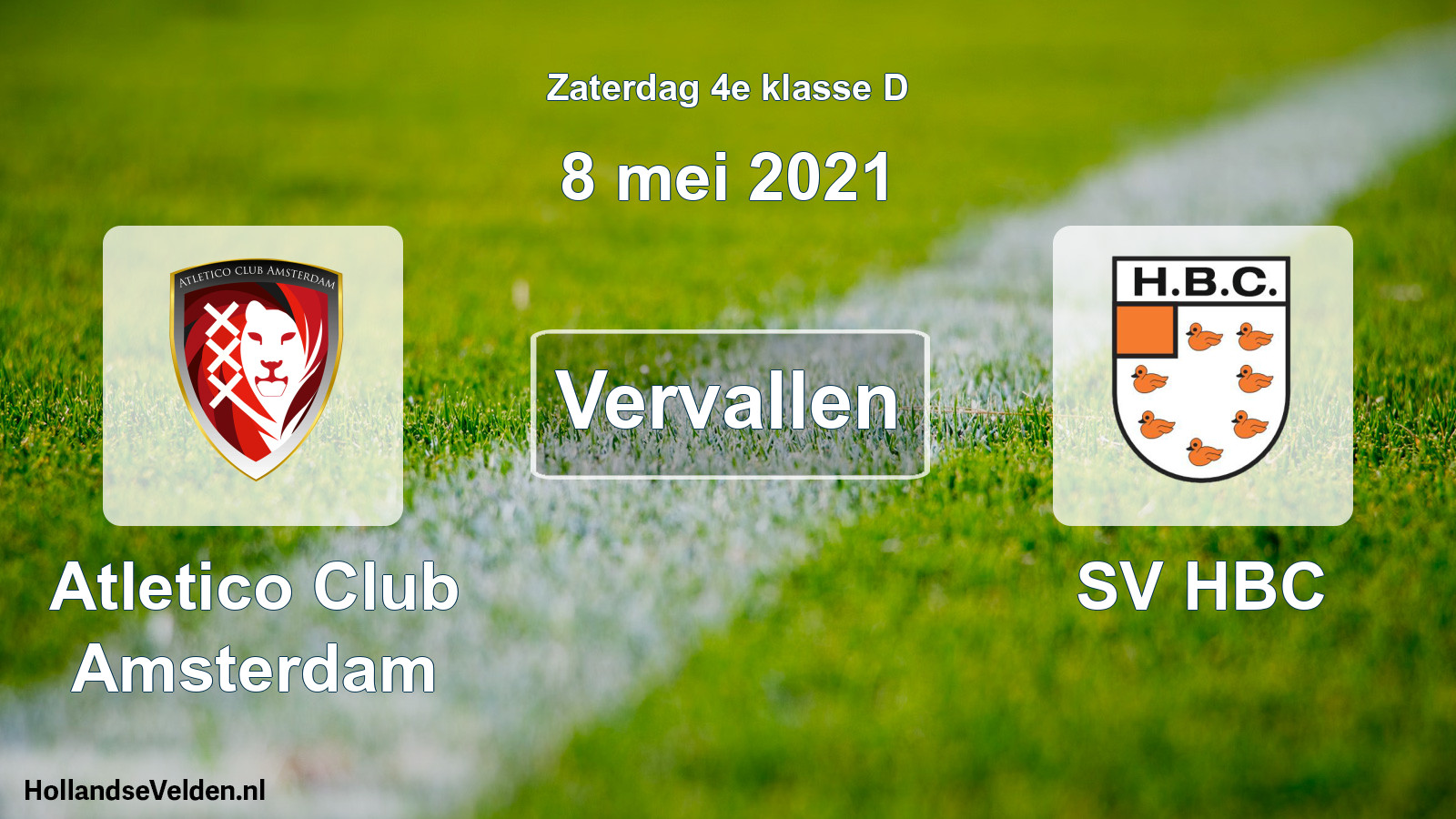 Scheduled Match: Atletico Club Amsterdam - SV HBC (8 May 2021)