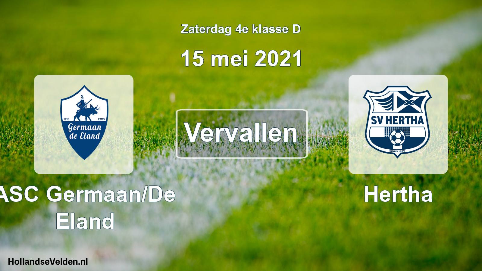 Scheduled Match: ASC Germaan/De Eland - Hertha (15 May 2021)