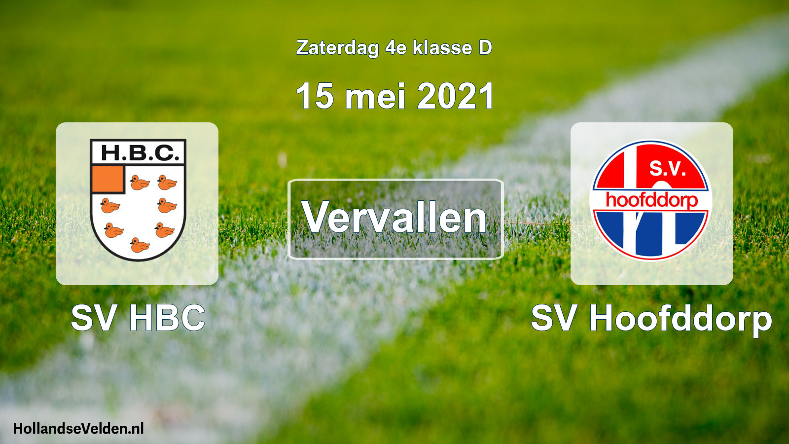 Scheduled Match: SV HBC - SV Hoofddorp (15 May 2021)