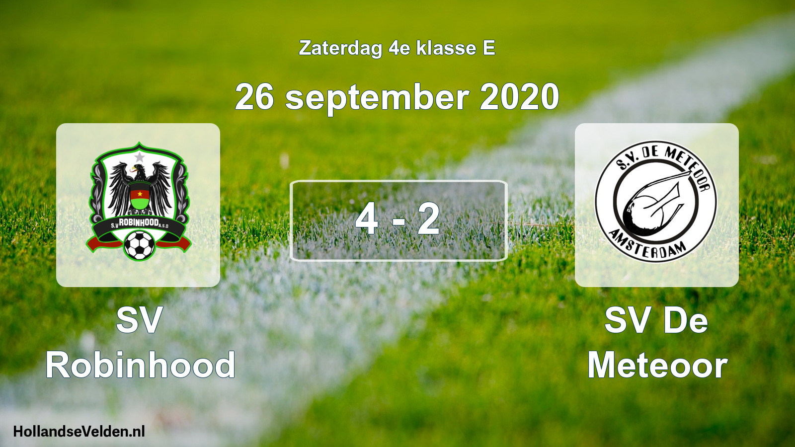 Total number of matches played: SV Robinhood - SV De Meteoor 4 - 2 (26 September 2020)