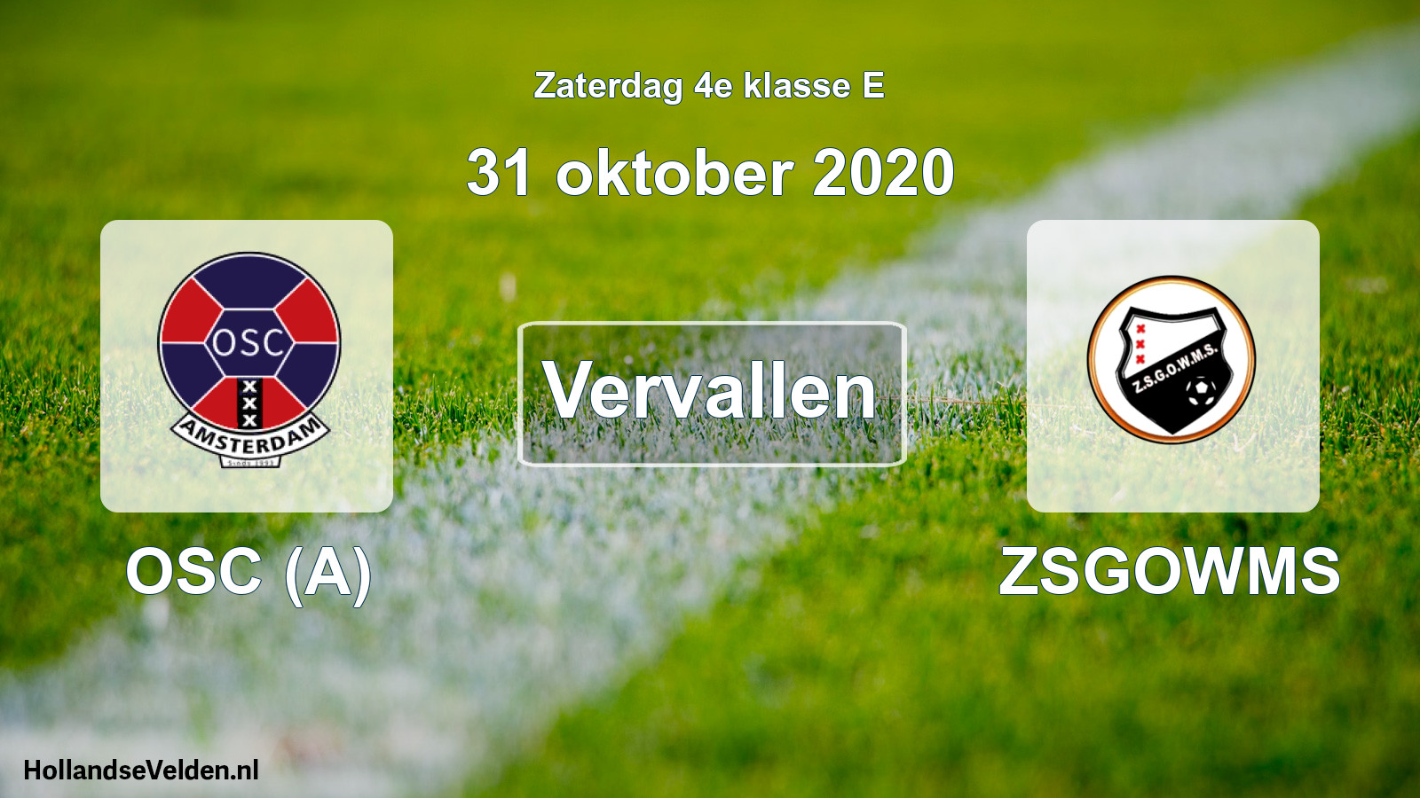 Scheduled Match: OSC (A) - ZSGOWMS (31 October 2020)