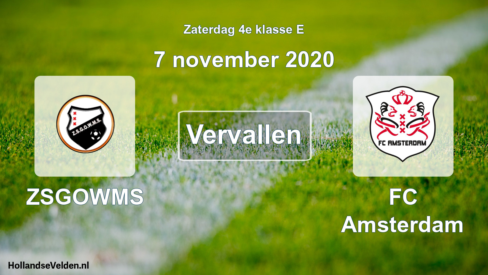 Scheduled Match: ZSGOWMS - FC Amsterdam (7 November 2020)