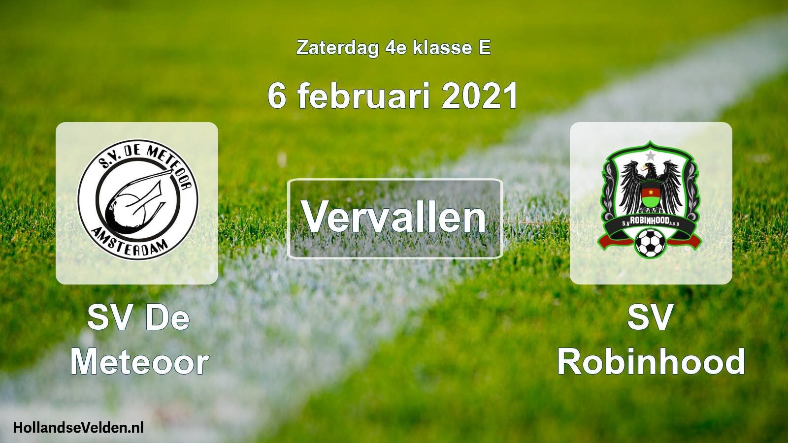 Scheduled Match: SV De Meteoor - SV Robinhood (6 February 2021)
