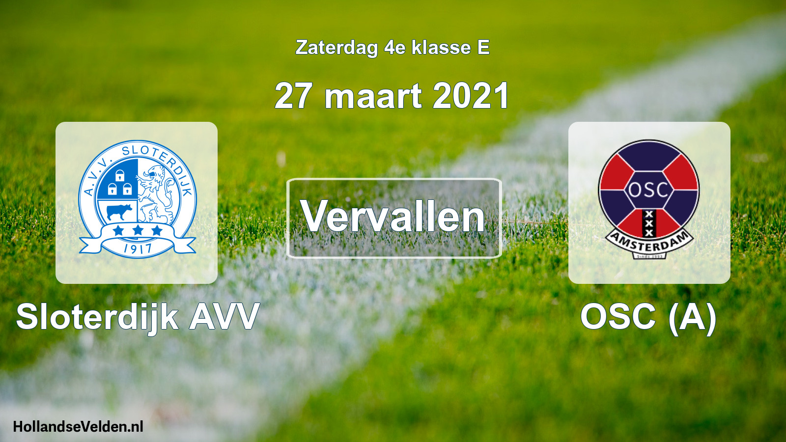 Scheduled Match: Sloterdijk AVV - OSC (A) (27 March 2021)