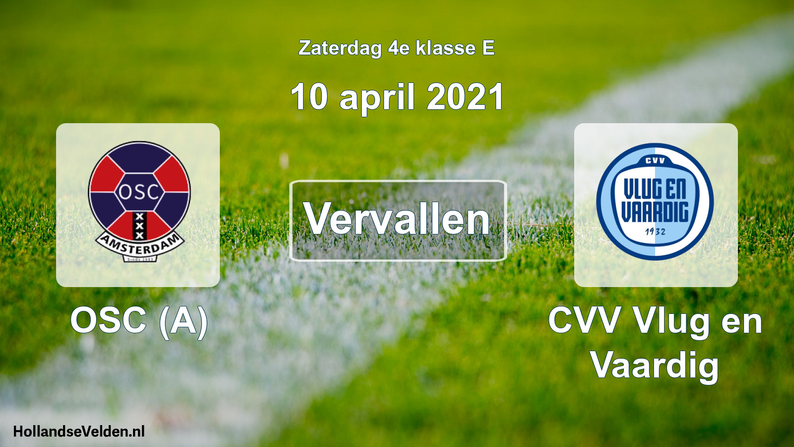 Scheduled Match: OSC (A) - CVV Vlug en Vaardig (10 April 2021)