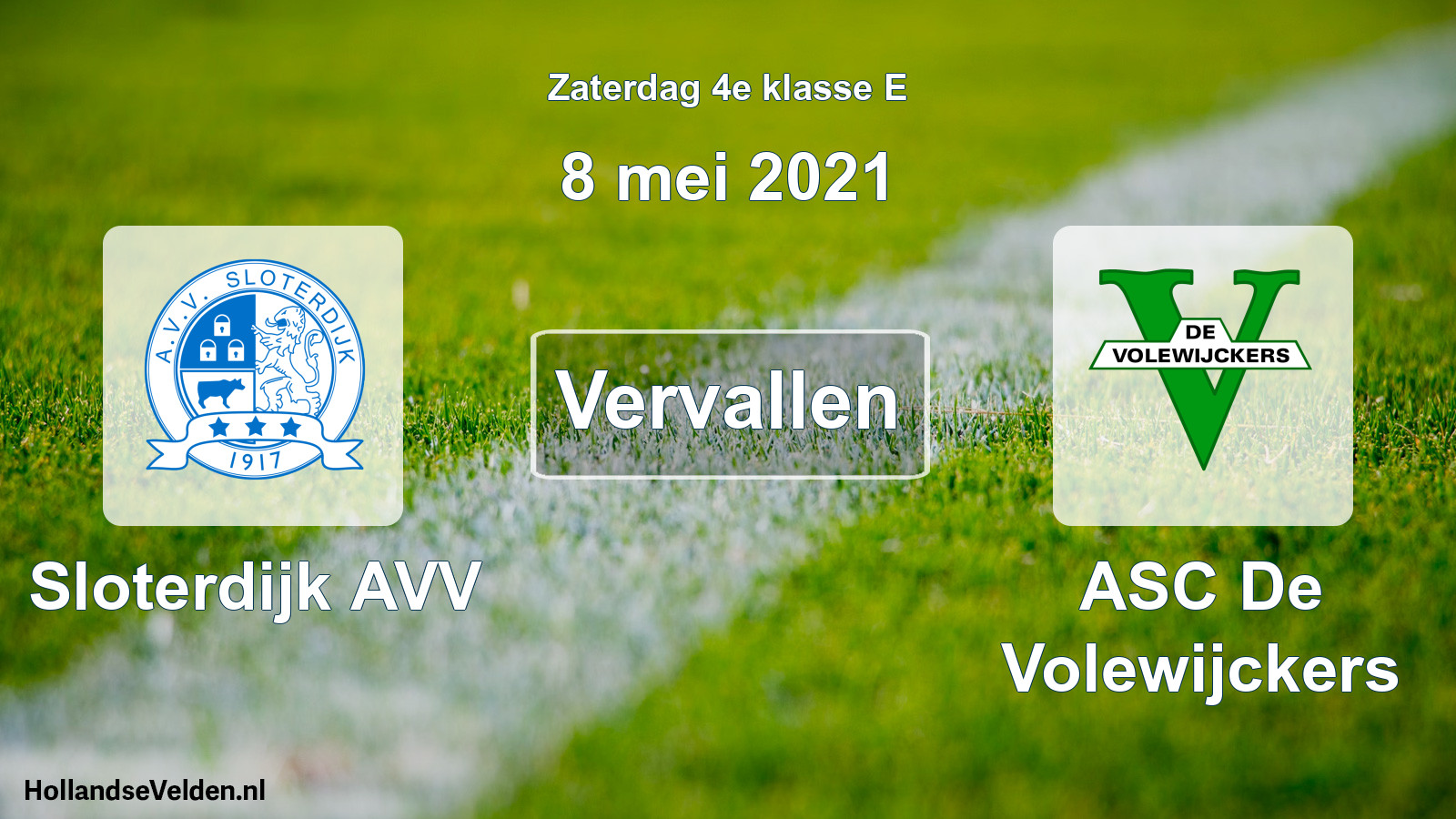Scheduled Match: Sloterdijk AVV - ASC De Volewijckers (8 May 2021)