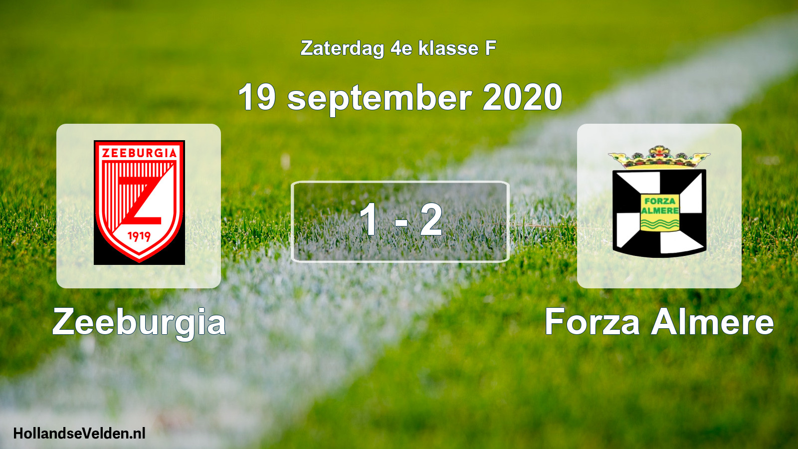 Total number of matches played: Zeeburgia - Forza Almere 1 - 2 (19 September 2020)