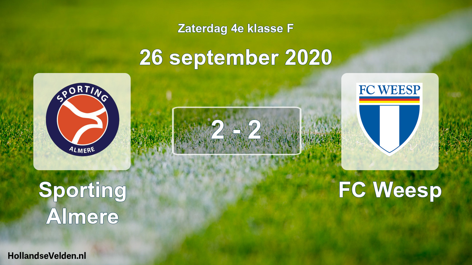 Total number of matches played: Sporting Almere - FC Weesp 2 - 2 (26 September 2020)
