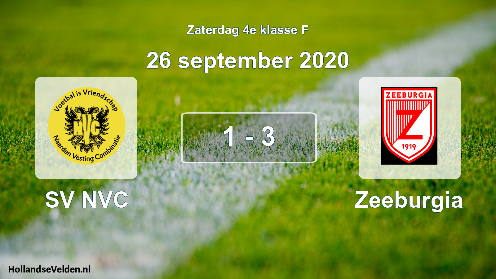 Total number of matches played: SV NVC - Zeeburgia 1 - 3 (26 September 2020)