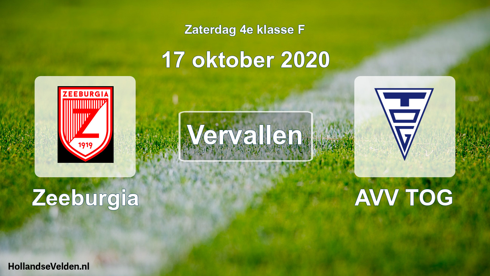 Scheduled Match: Zeeburgia - AVV TOG (17 October 2020)