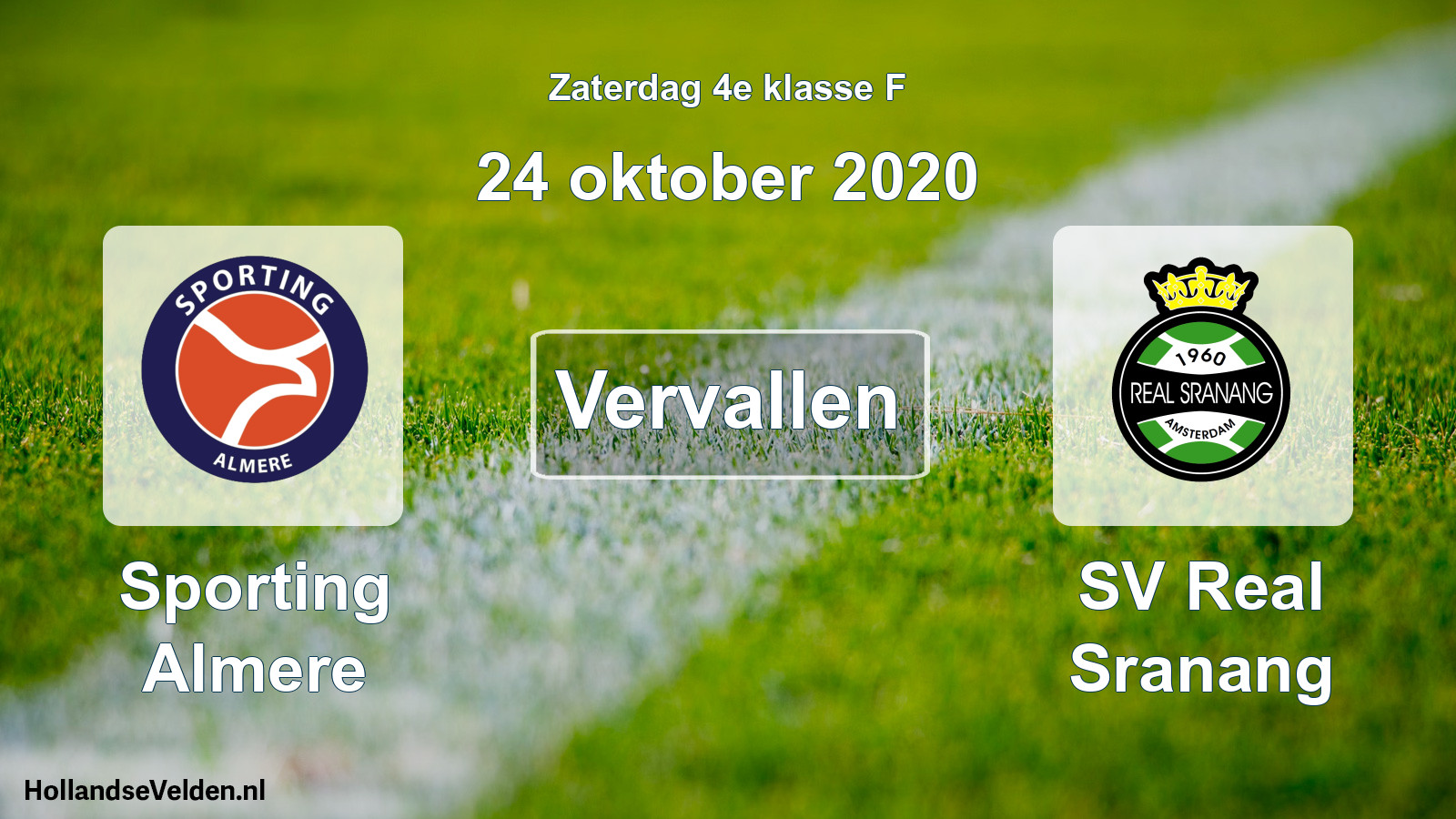 Scheduled Match: Sporting Almere - SV Real Sranang (24 October 2020)