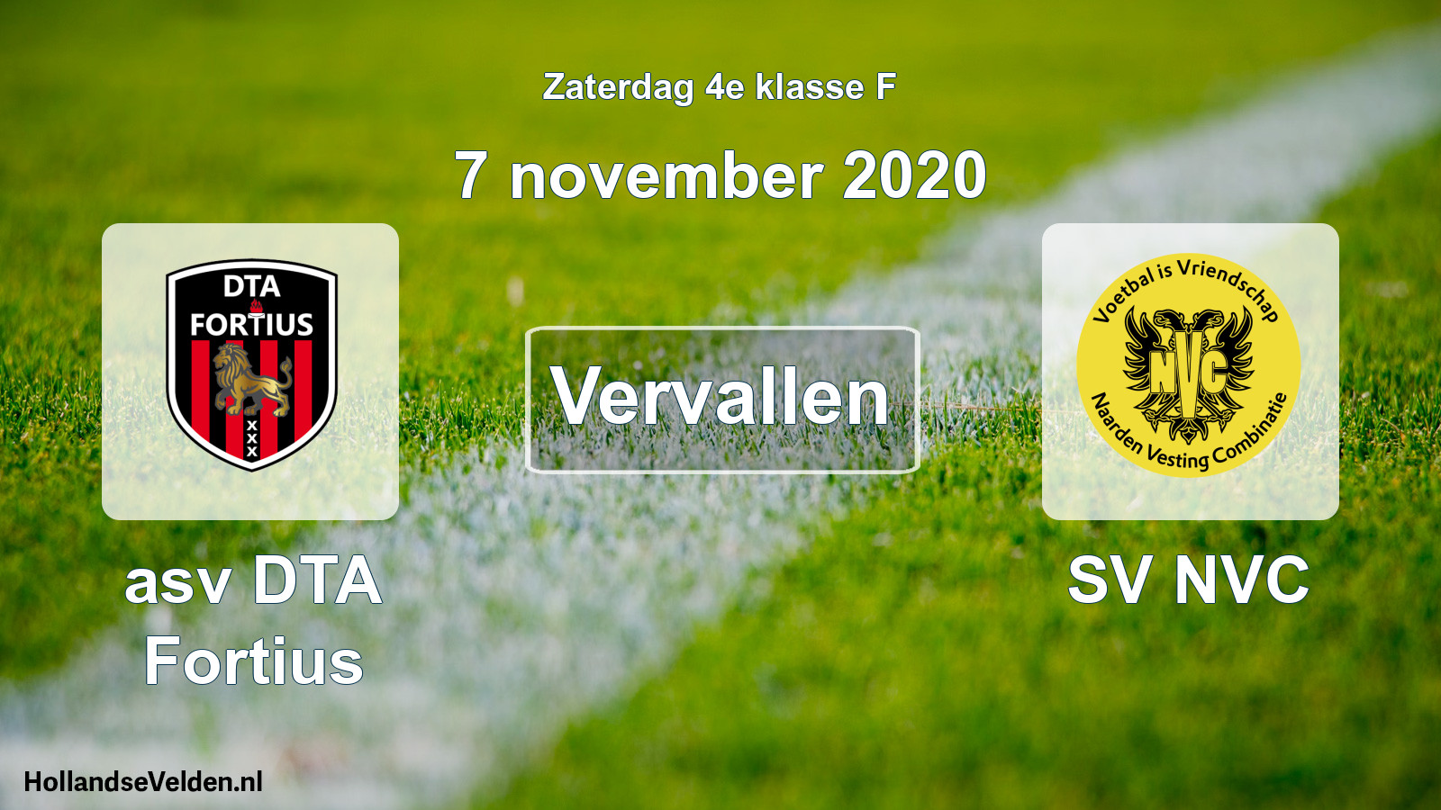 Scheduled Match: asv DTA Fortius - SV NVC (7 November 2020)