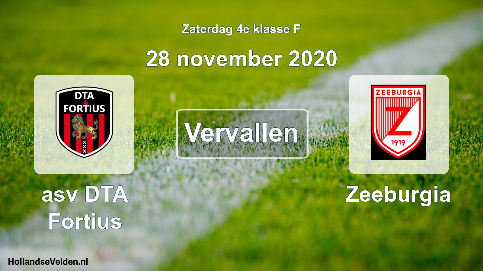 Scheduled Match: asv DTA Fortius - Zeeburgia (28 November 2020)