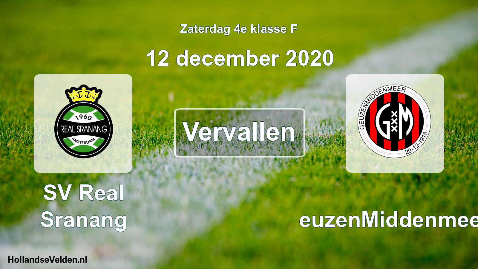 Scheduled Match: SV Real Sranang - GeuzenMiddenmeer (12 December 2020)
