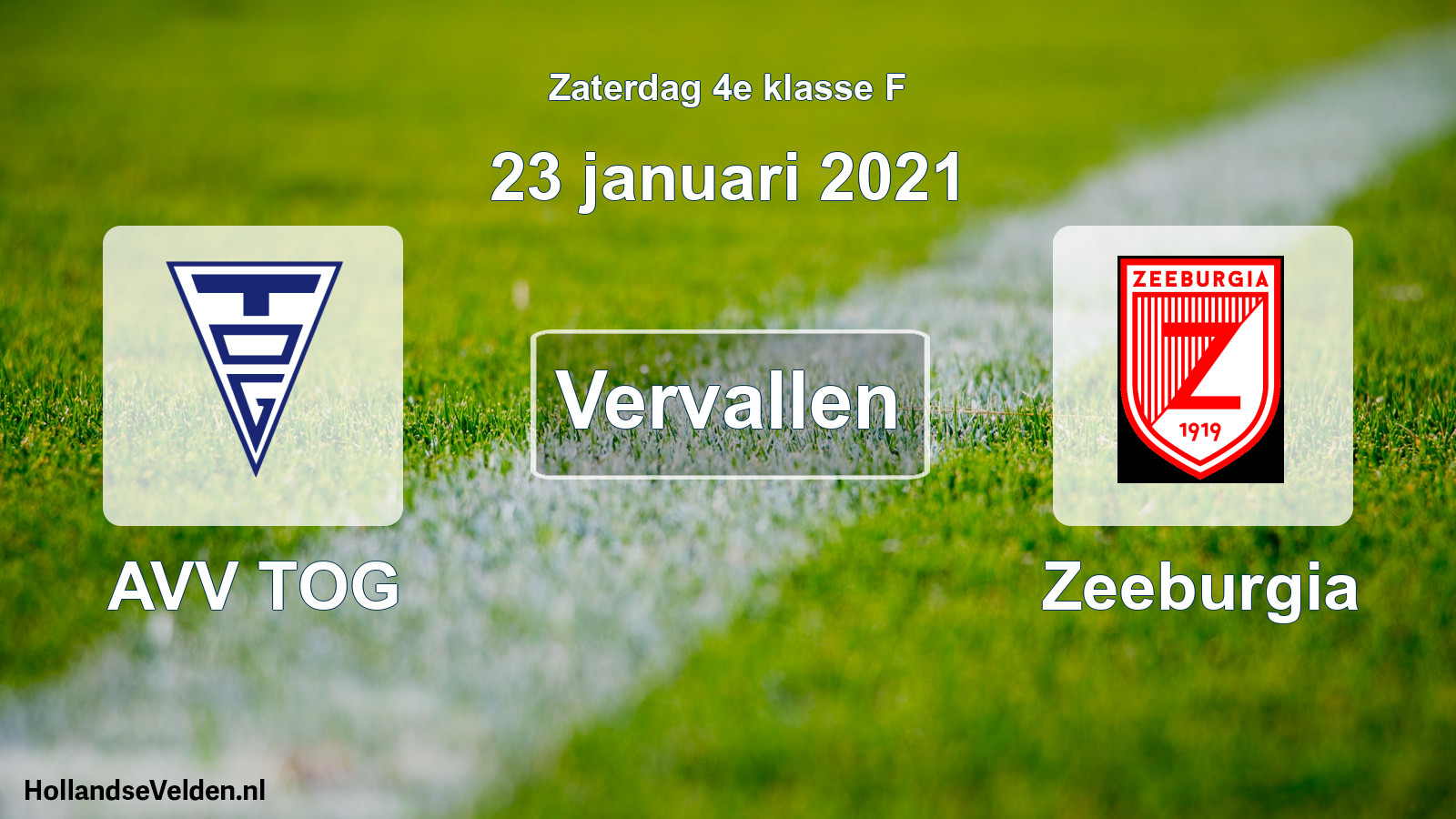 Scheduled Match: AVV TOG - Zeeburgia (23 January 2021)