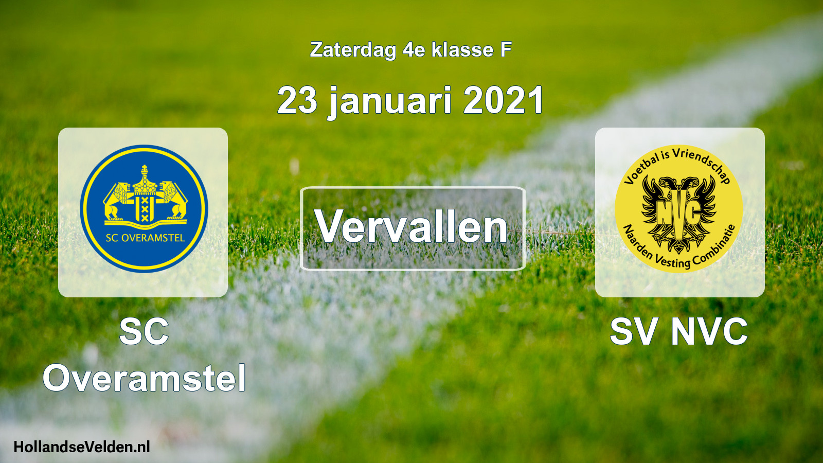 Scheduled Match: SC Overamstel - SV NVC (23 January 2021)