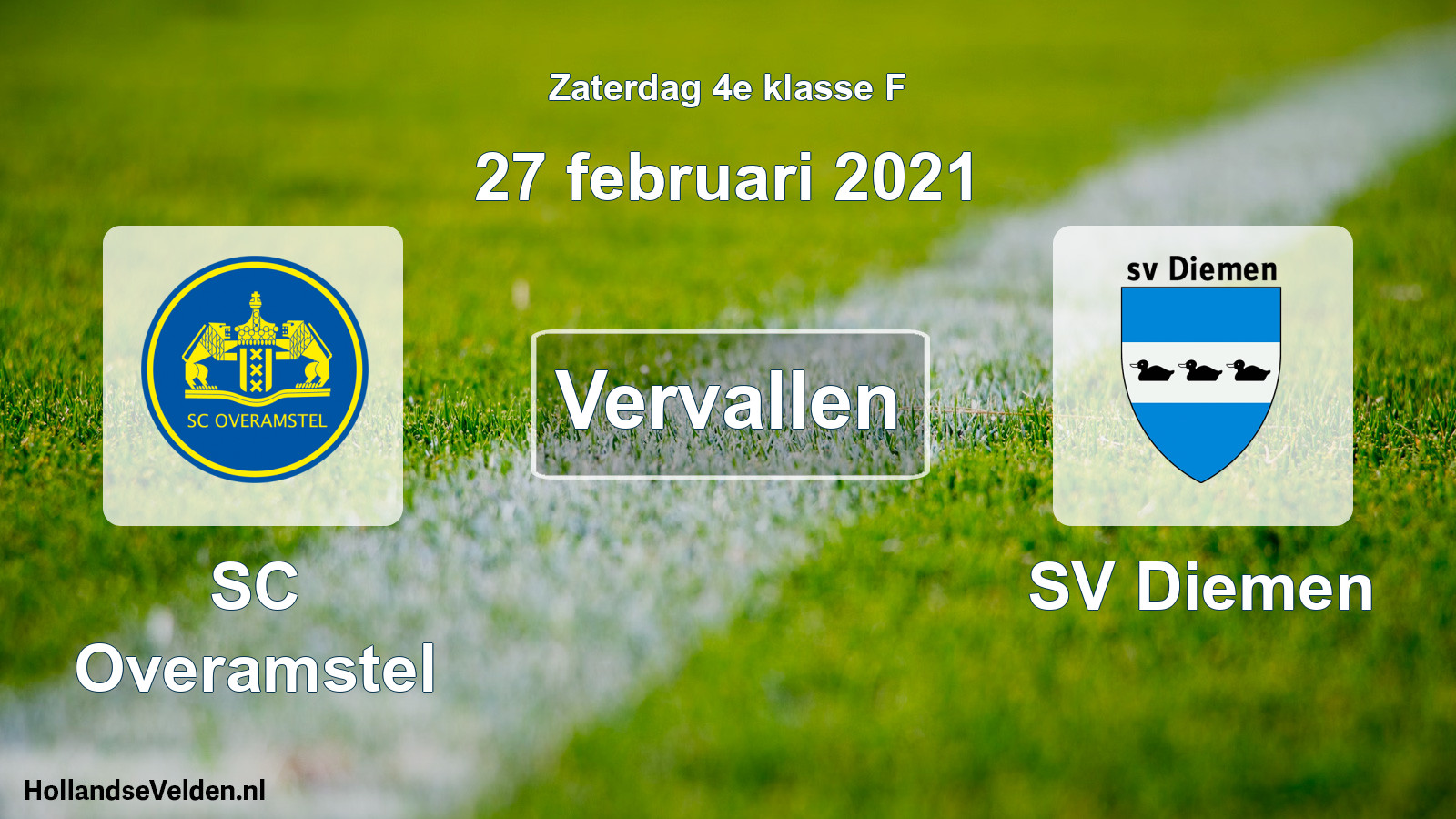 Scheduled Match: SC Overamstel - SV Diemen (27 February 2021)