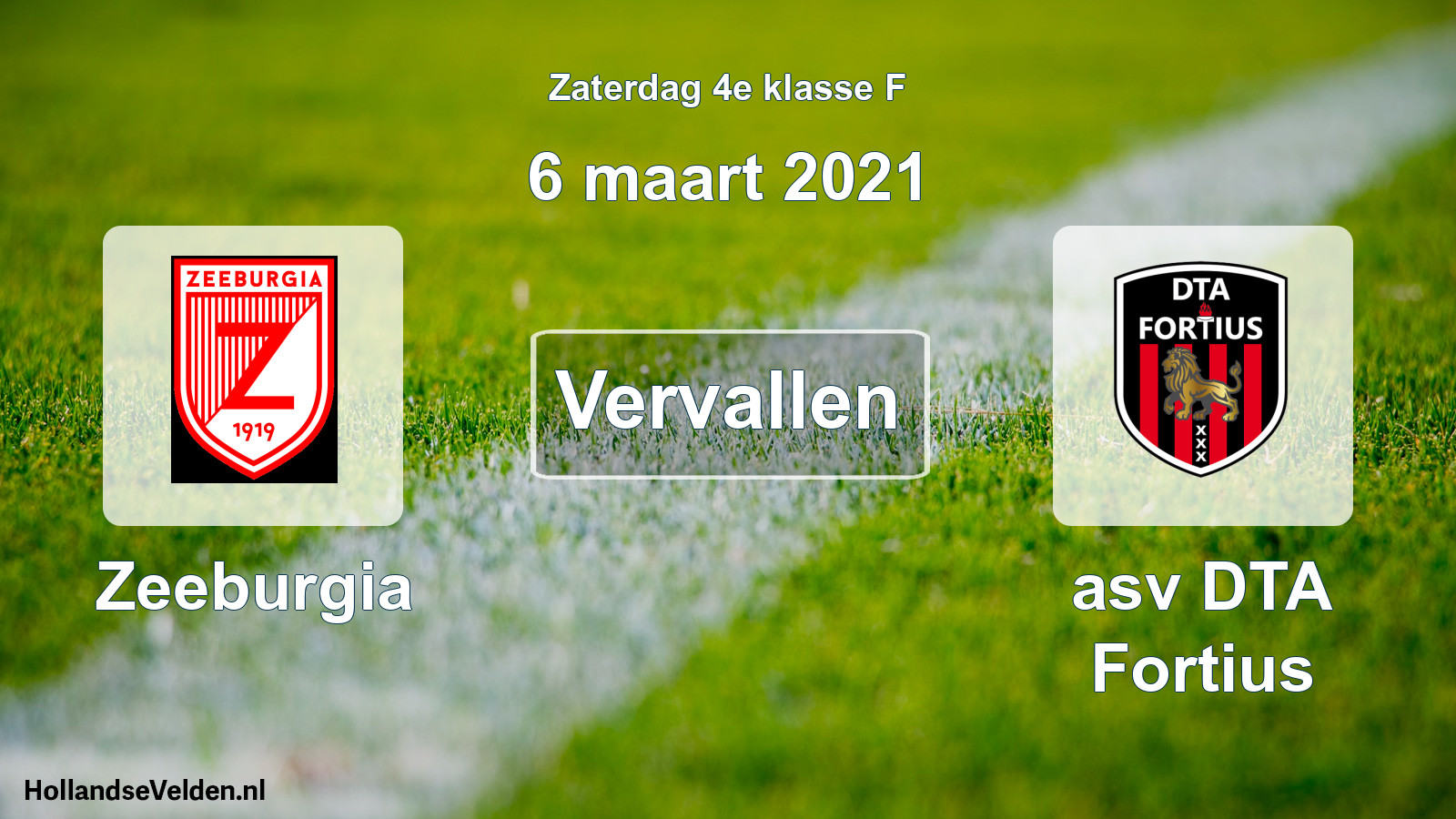 Scheduled Match: Zeeburgia - asv DTA Fortius (6 March 2021)