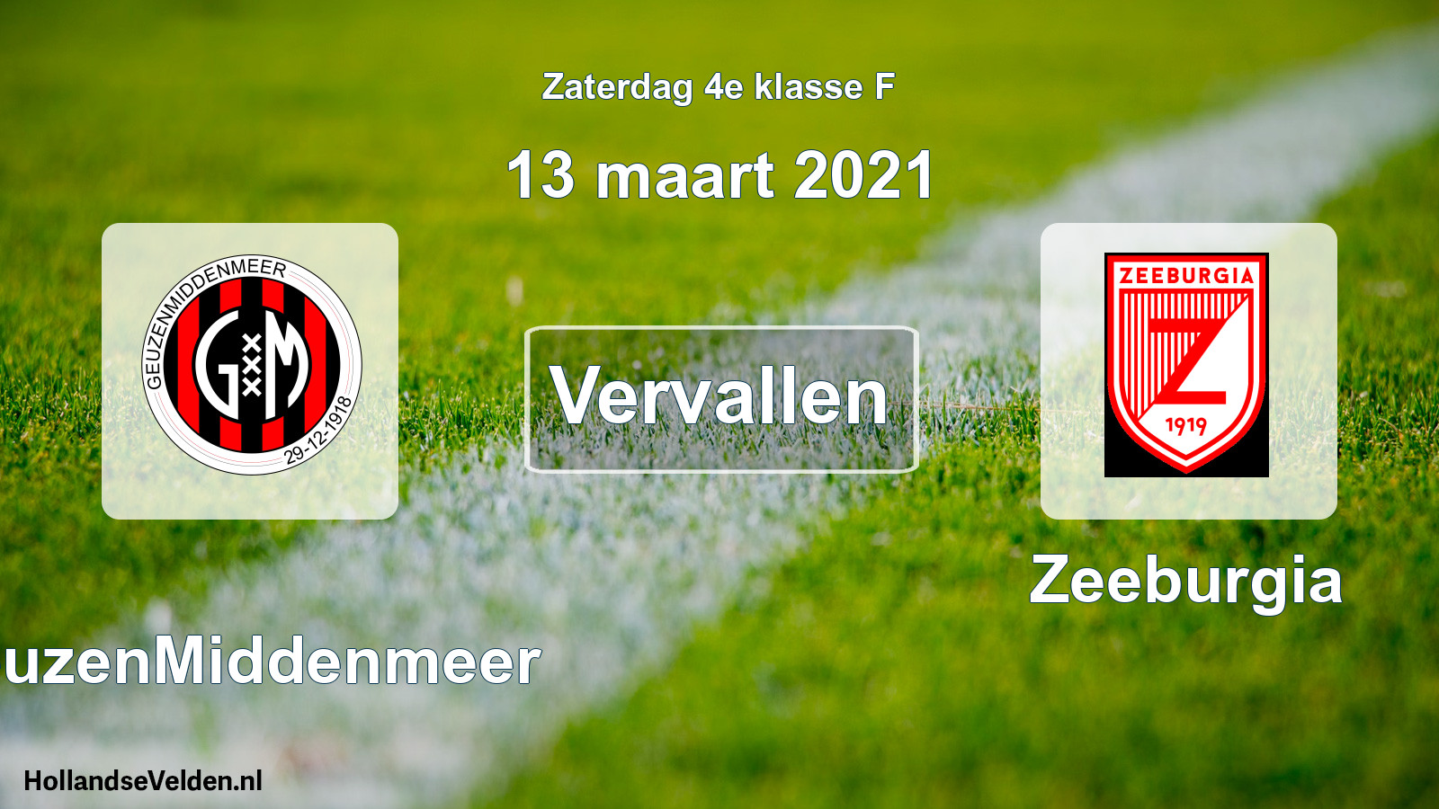 Scheduled Match: GeuzenMiddenmeer - Zeeburgia (13 March 2021)