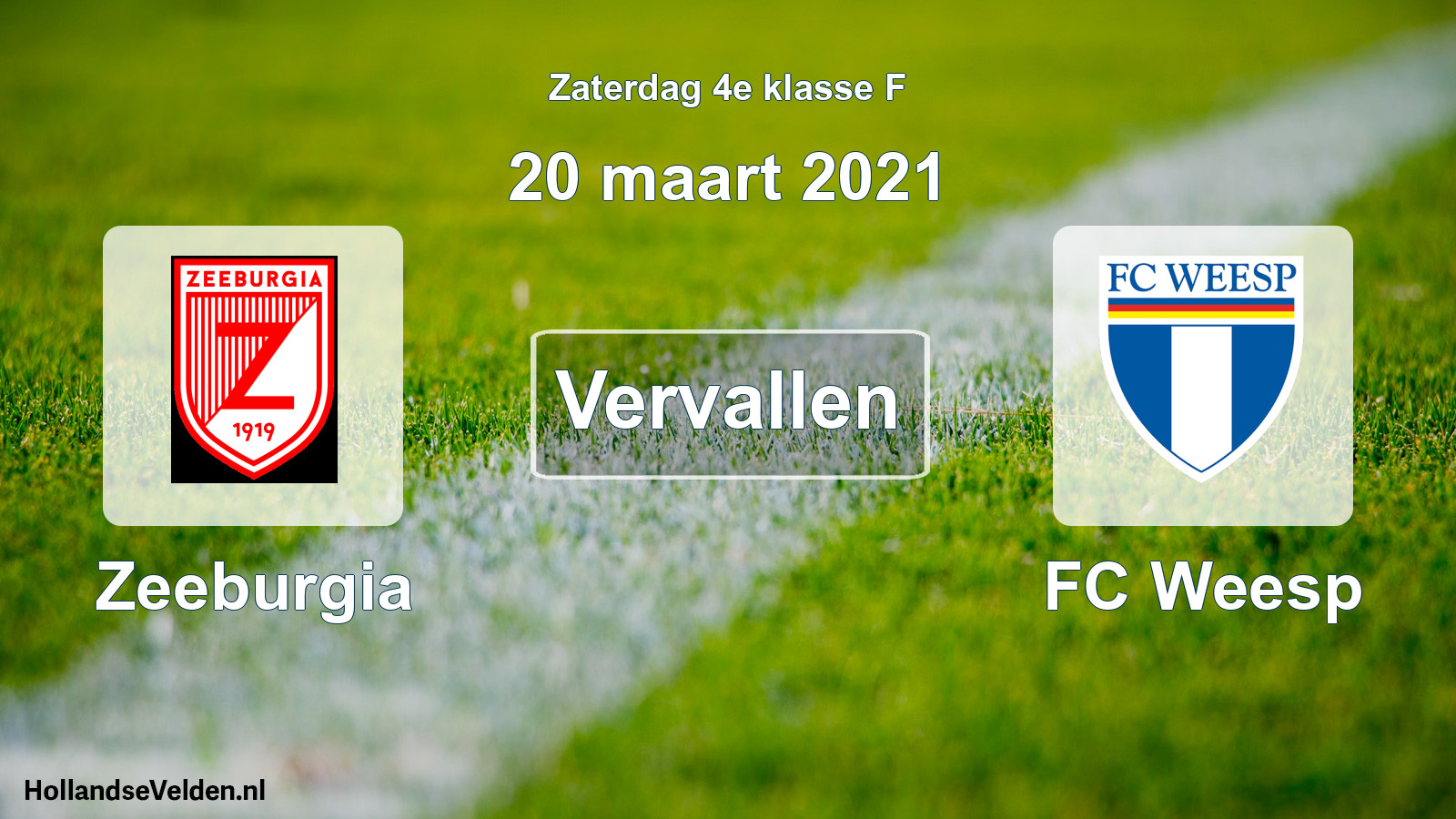 Scheduled Match: Zeeburgia - FC Weesp (20 March 2021)