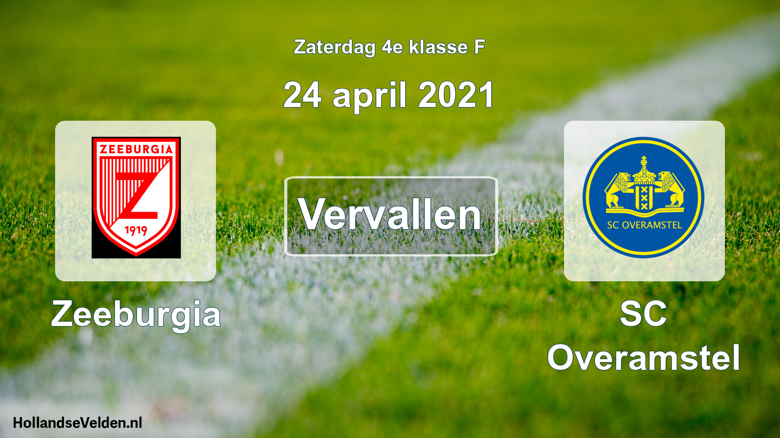 Scheduled Match: Zeeburgia - SC Overamstel (24 April 2021)