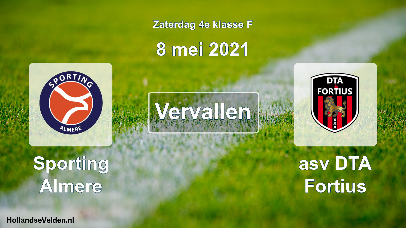 Scheduled Match: Sporting Almere - asv DTA Fortius (8 May 2021)