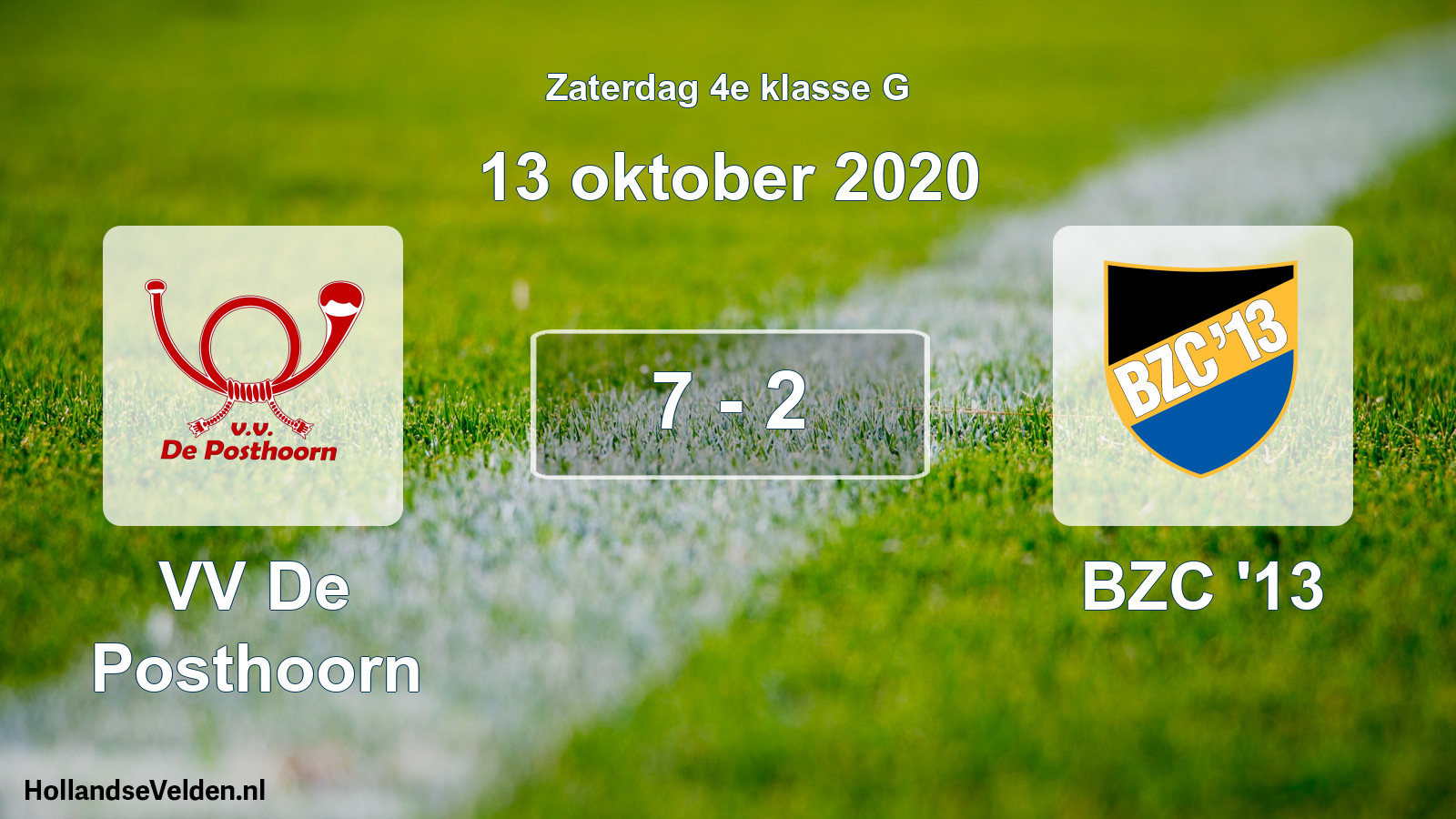 Total number of matches played: VV De Posthoorn - BZC '13 7 - 2 (13 October 2020)