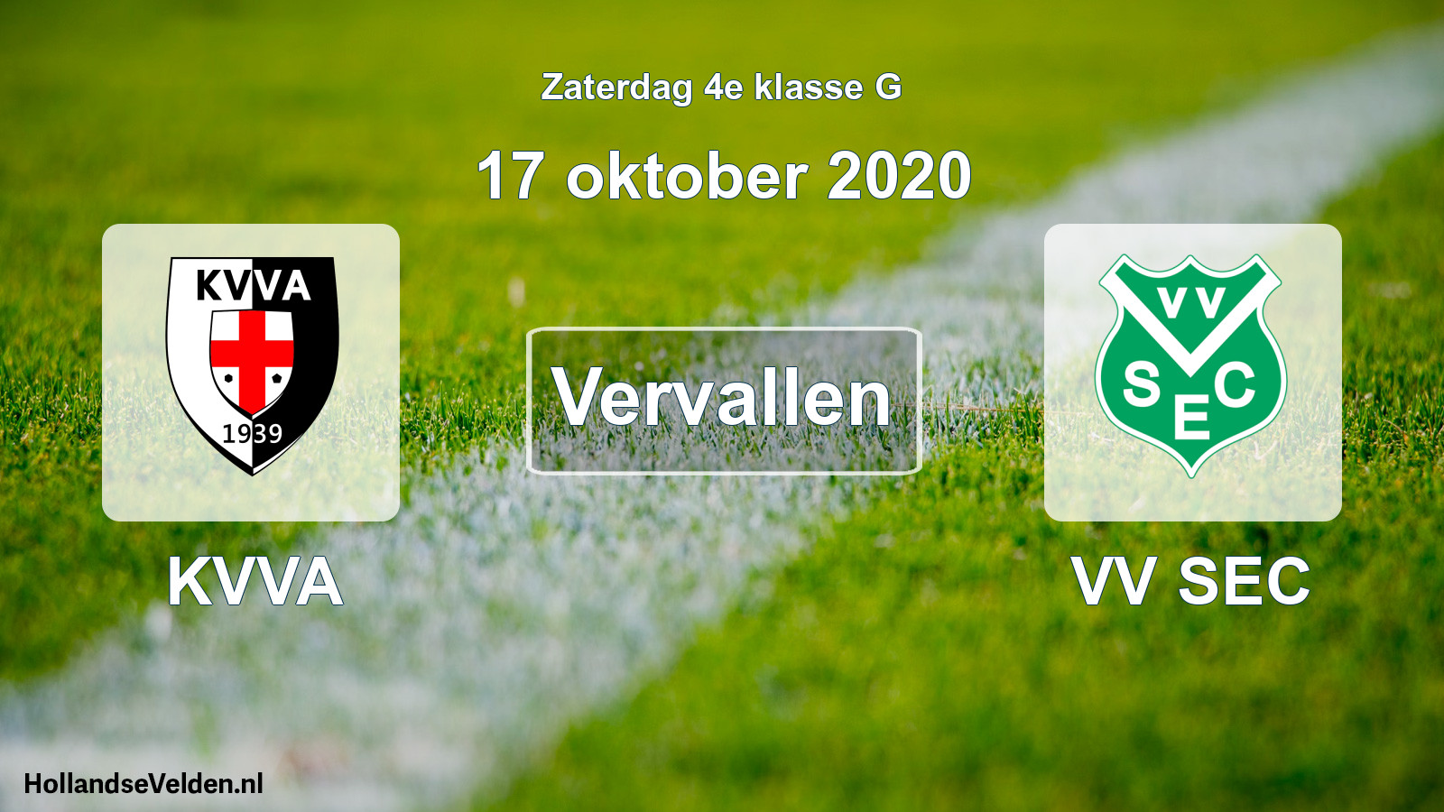 Scheduled Match: KVVA - VV SEC (17 October 2020)