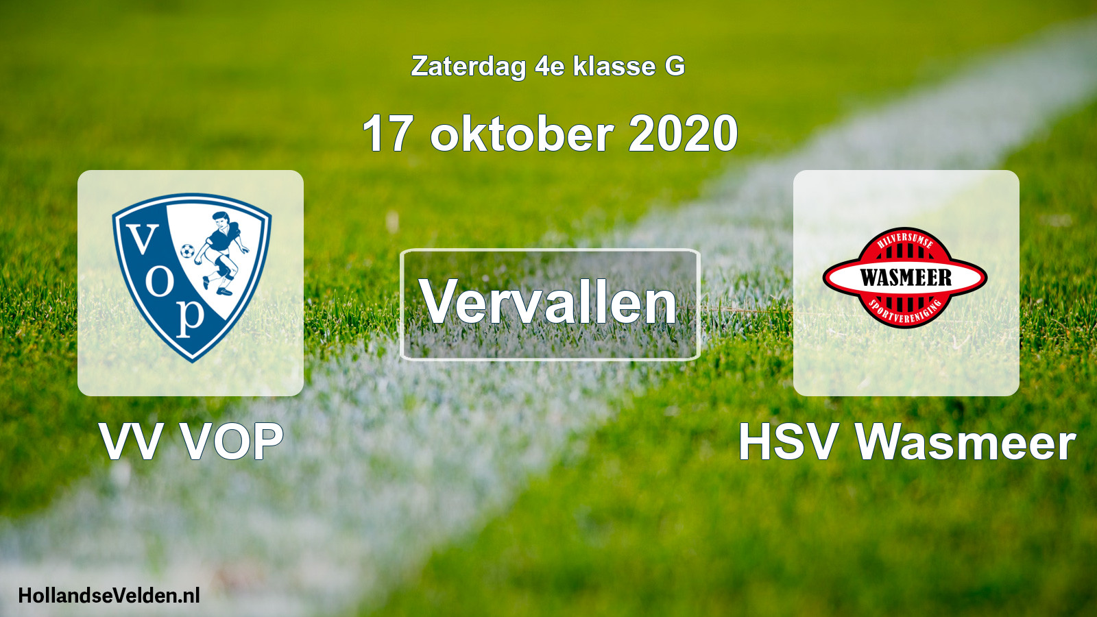 Scheduled Match: VV VOP - HSV Wasmeer (17 October 2020)
