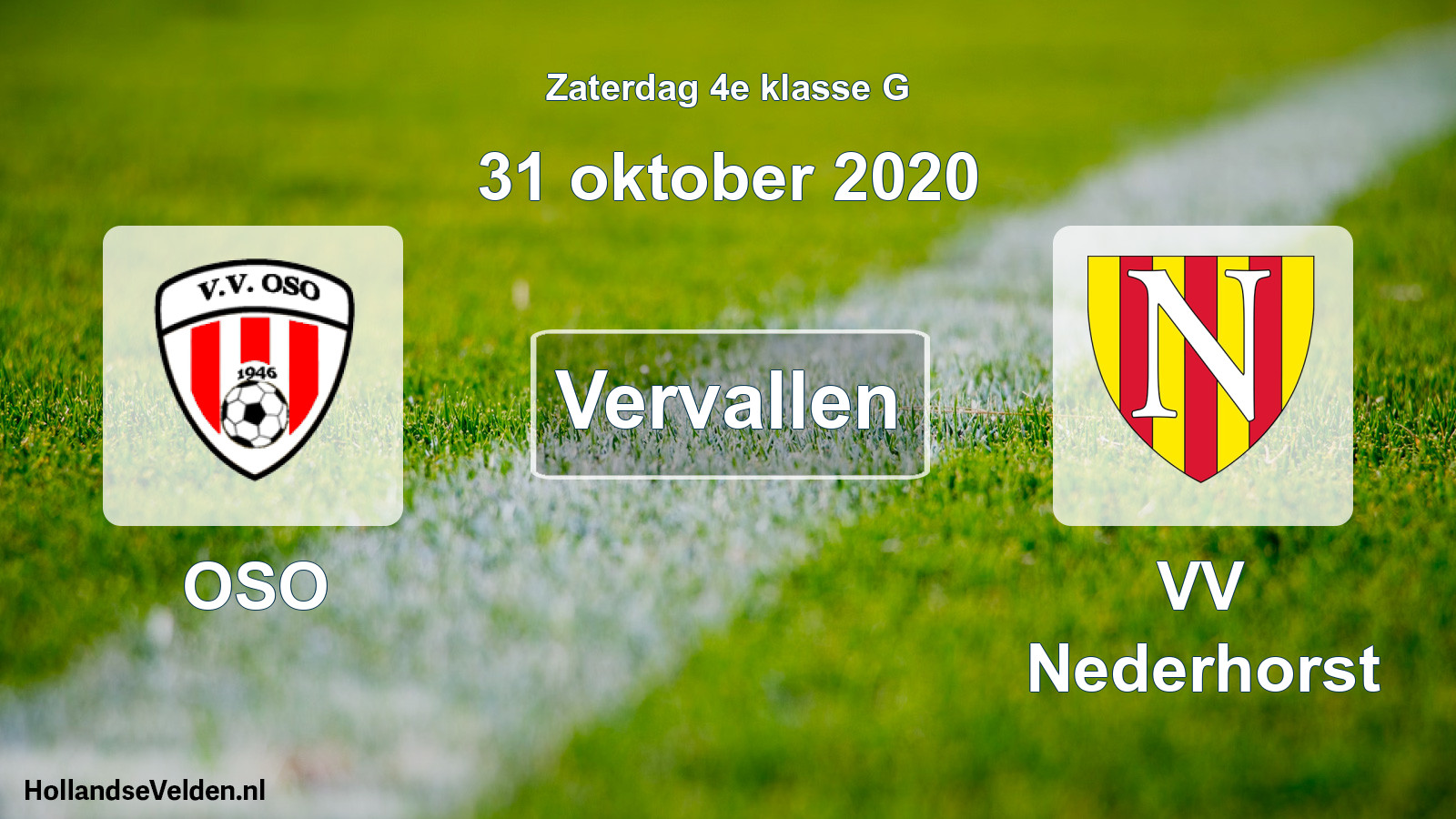 Scheduled Match: OSO - VV Nederhorst (31 October 2020)