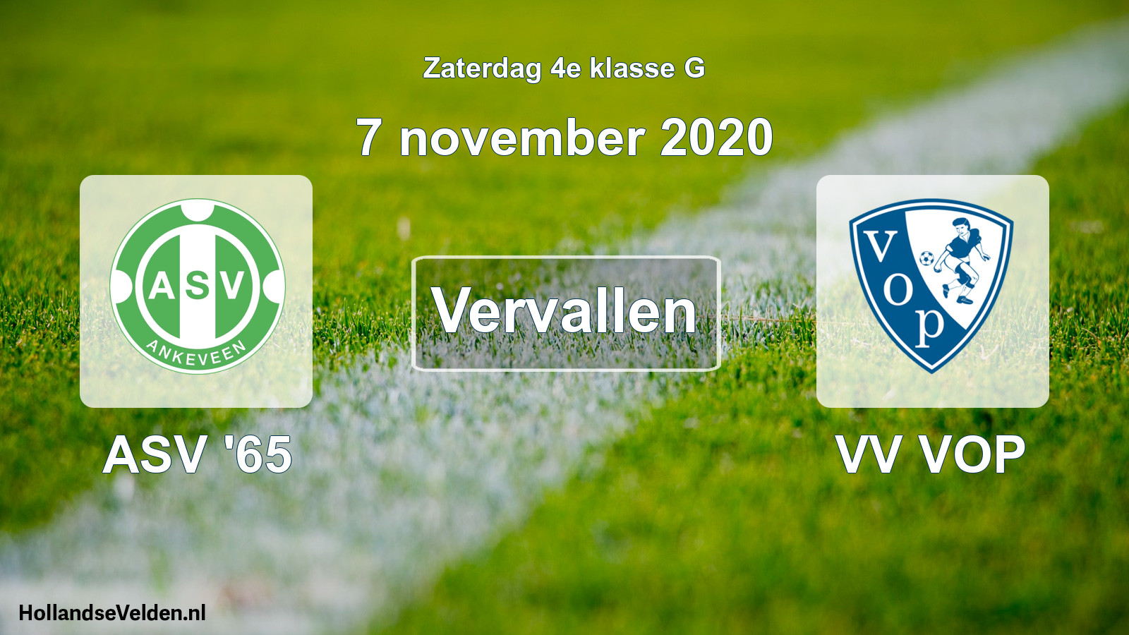 Scheduled Match: ASV '65 - VV VOP (7 November 2020)
