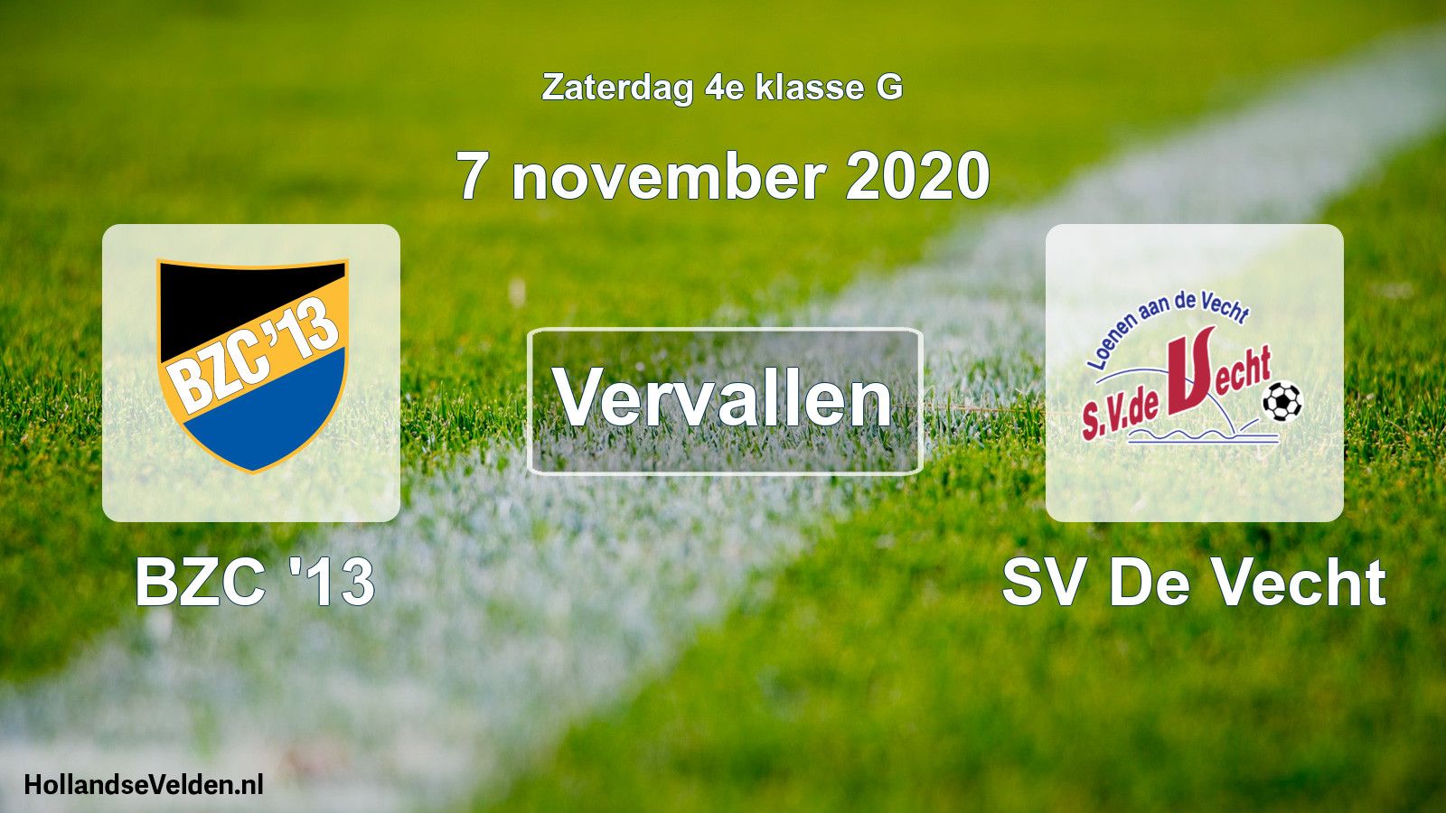 Scheduled Match: BZC '13 - SV De Vecht (7 November 2020)